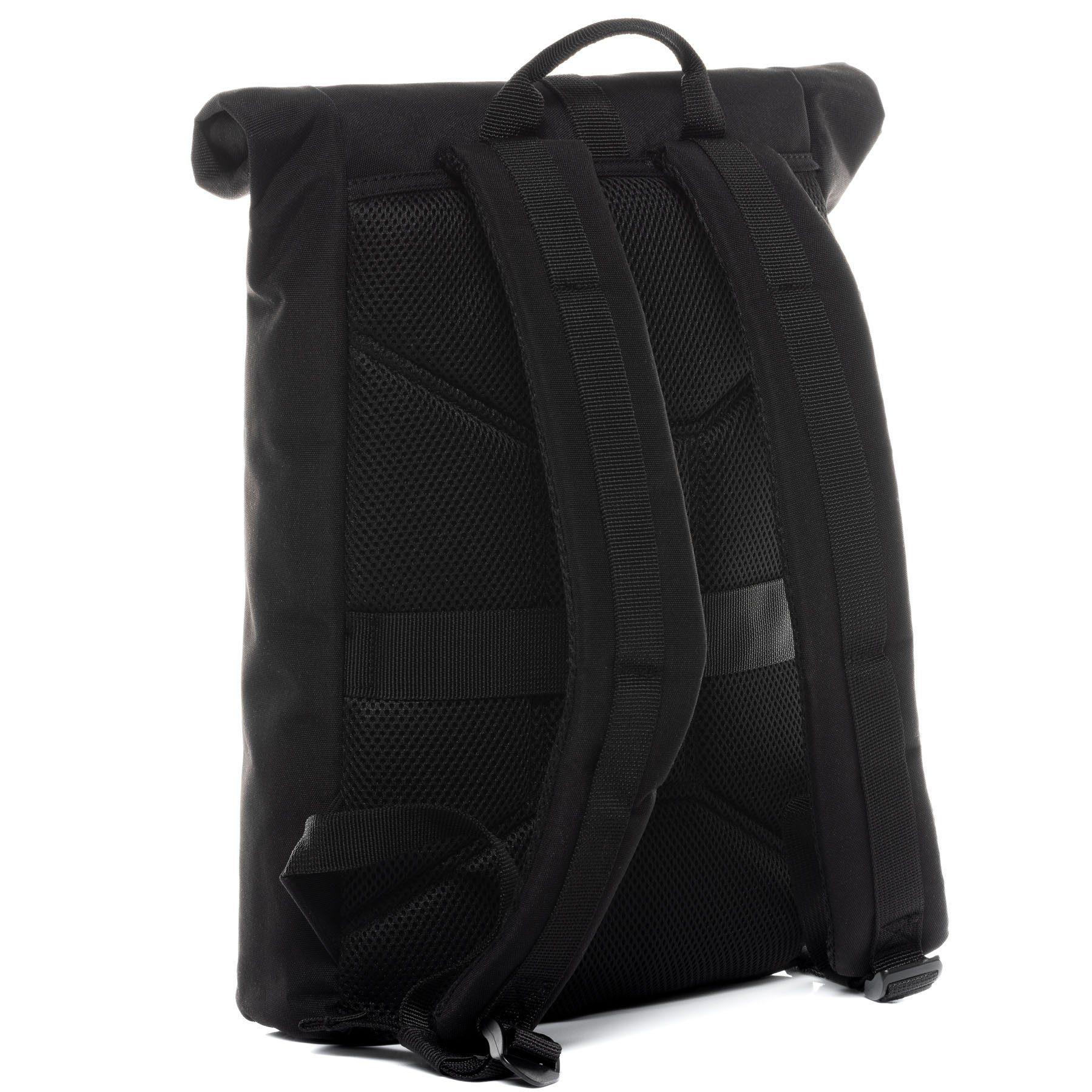 SONS OF ALOHA Rucksack RollTop Rucksack Damen klein extra Laptop-Hülle, City-Rucksack dünn als Fahrrad-Rucksack, Daypack für Damen, schwarz