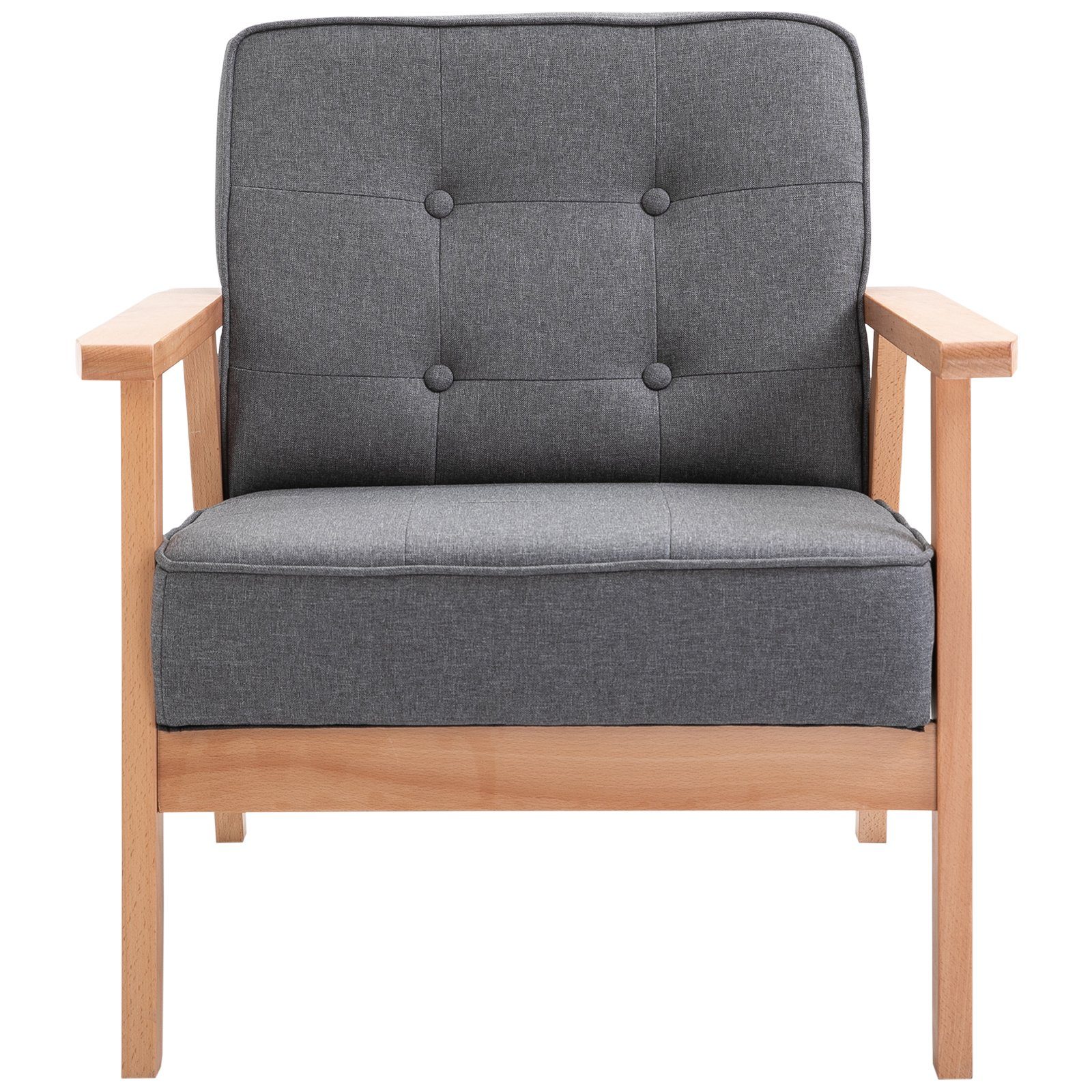HOMCOM Sessel Polsterstuhl mit Armlehnen – Bild 5 von 5