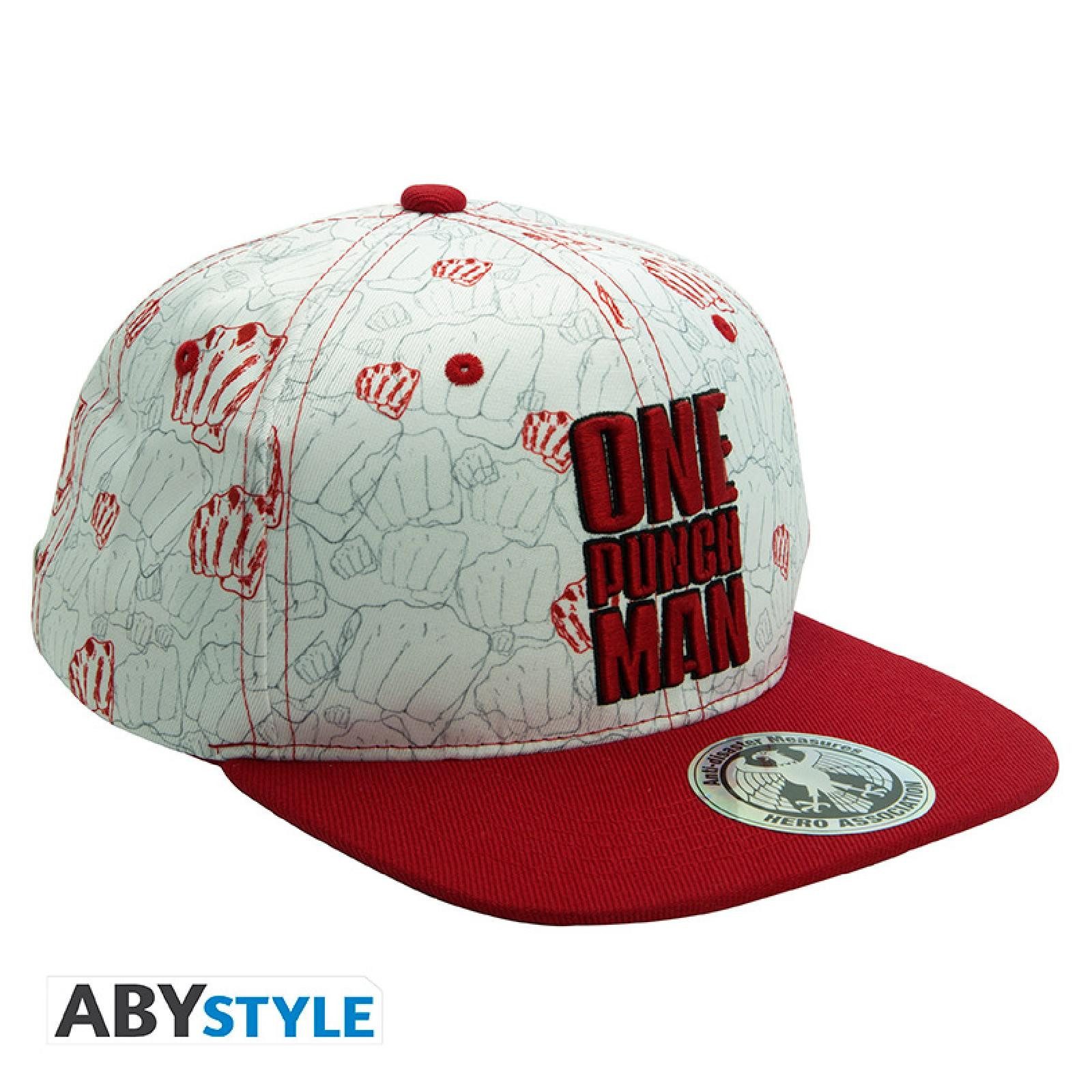 Schirmmütze ONE PUNCH MAN - Snapback Cap - Beige & Red - Punches