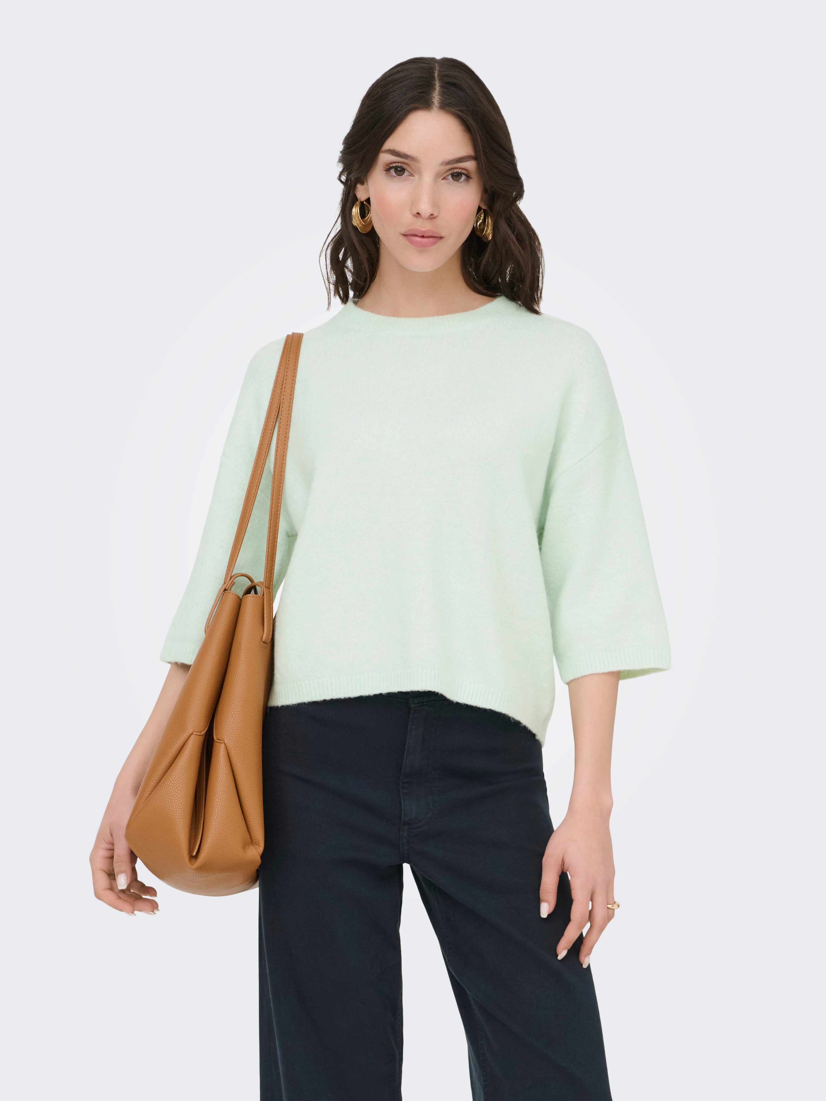 JDY Strickpullover JDYCHLOE LIFE 3/4 ON PULLOVER KNT NOOS Materialmix, knit fit