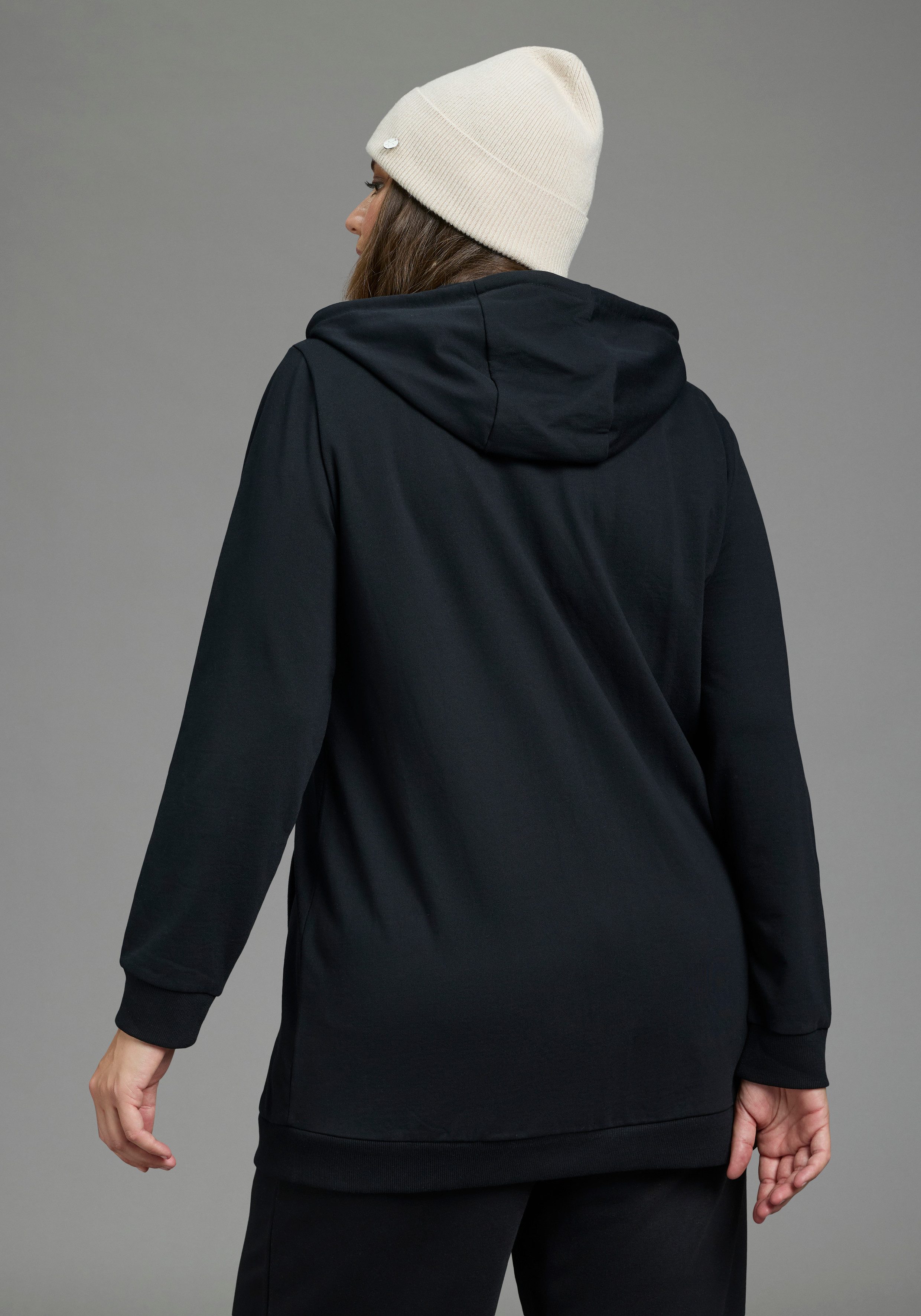 Laura Scott CURVE Kapuzensweatjacke Große Größen im Oversized Look aus weicher Baumwolle – Bild 2 von 5