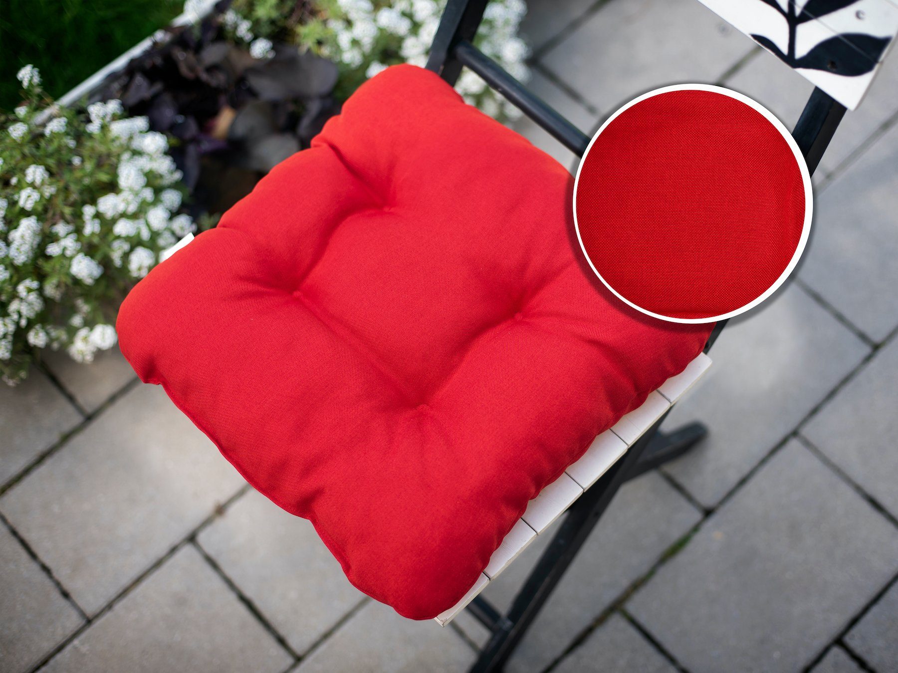 Bequeme Stuhlkissen Set Polsterauflage für Stühle rot sunnypillow Bänke / cm Stuhlkissen 8cm, 45x45 Auflage 4er