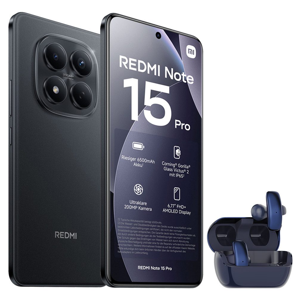 Xiaomi Redmi Note 15 Pro 4G 12+512GB Smartphone & Bluetooth Kopfhörer Handy (200 MP Kamera)