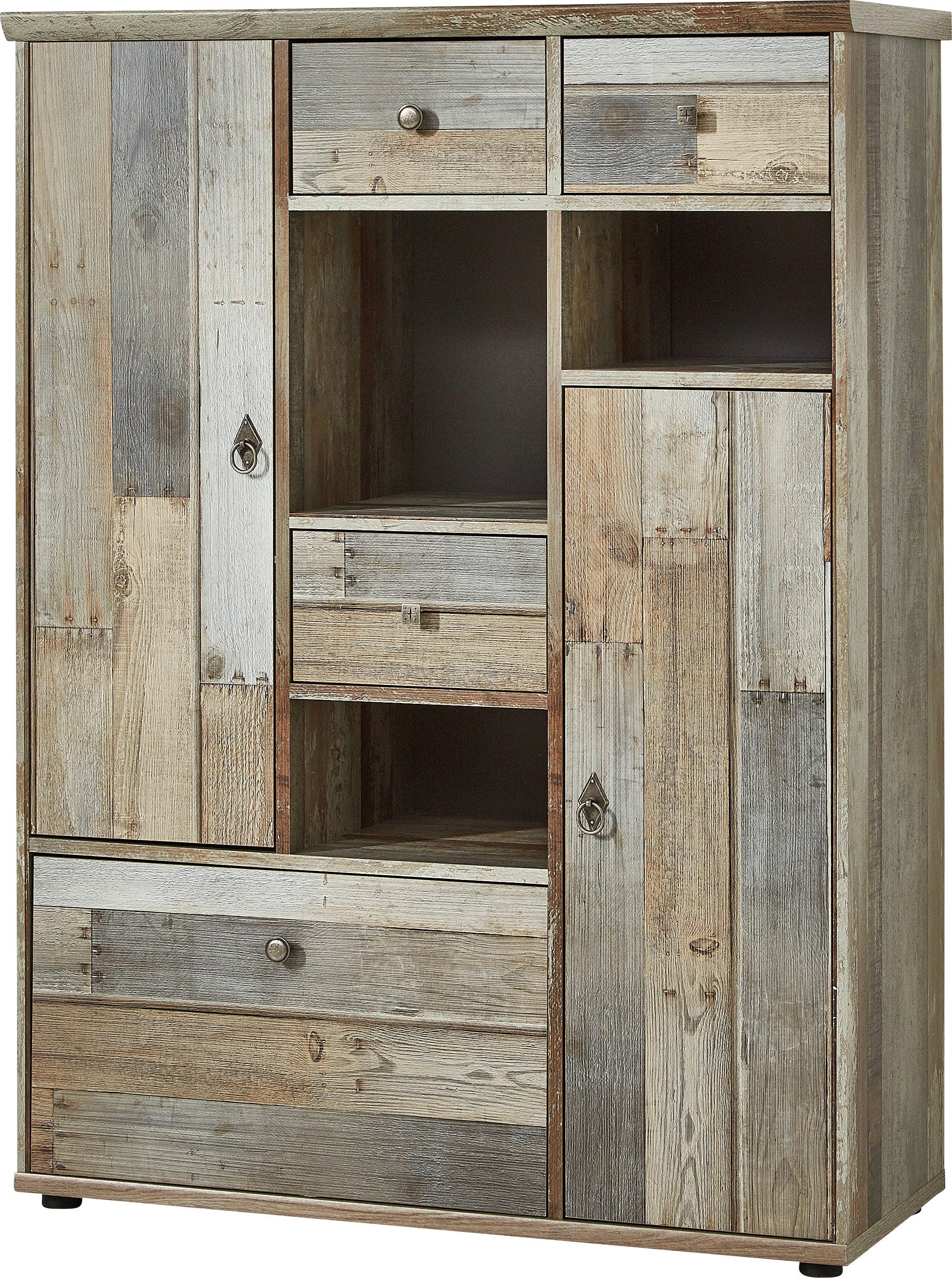 Innostyle Highboard BONANZA (1 St), 2 Holztüren, 3 Schubladen, 11 Fächer, Softclose, ABS Kantenschutz