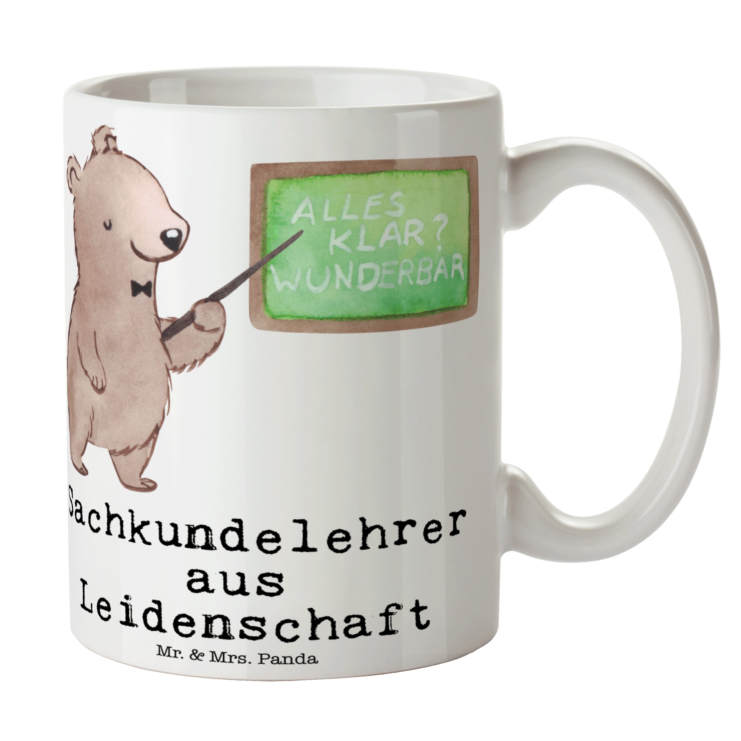 Mr. & Mrs. aus Sachkundelehrer Tasse - Leidenschaft Panda - Keramik Weiß Kollege, Sachkund, Geschenk