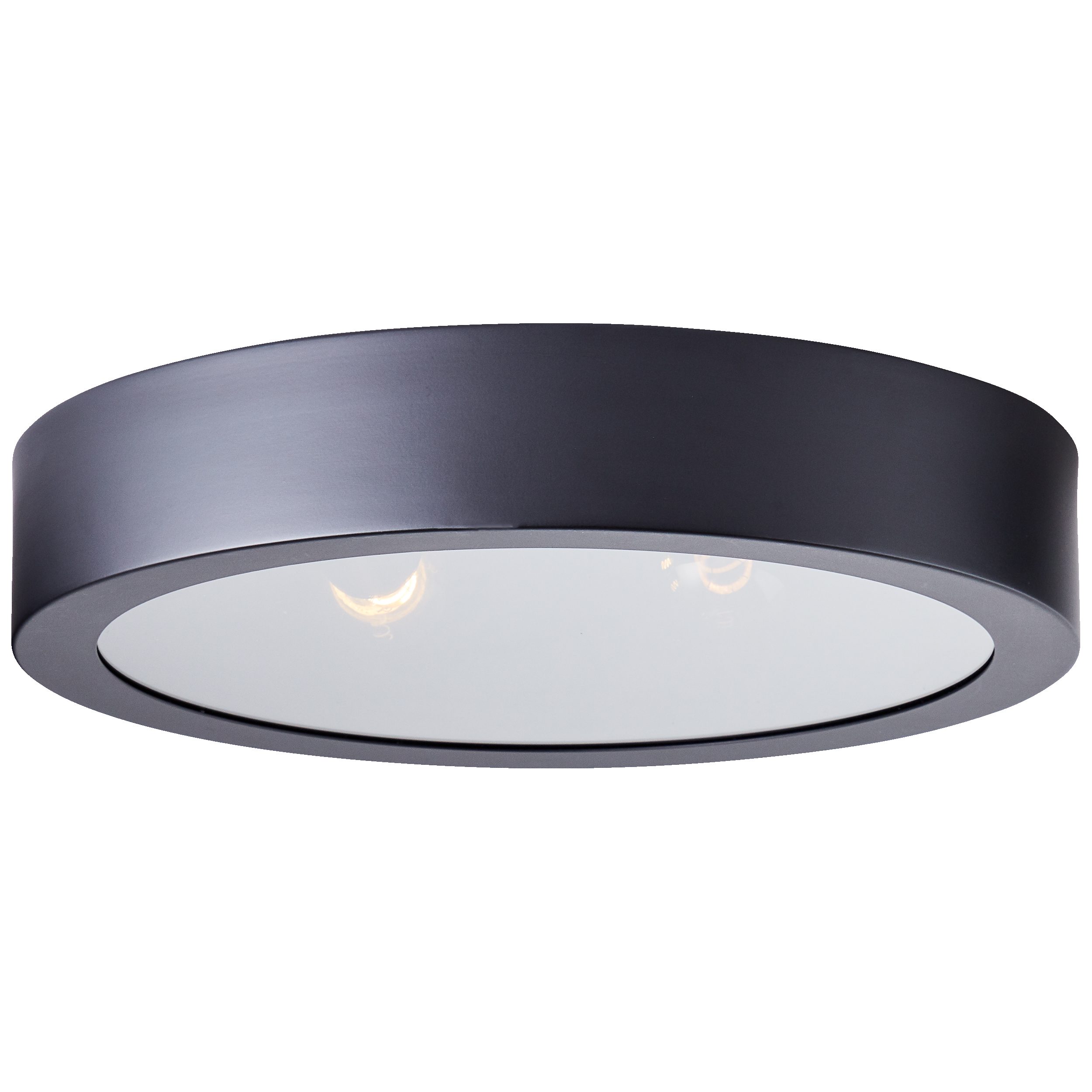 Lightbox Deckenleuchte, ohne Leuchtmittel, Deckenlampe, Ø 31 cm, 2 x E14, max. 40 W, Metall/Glas, Rauchglasfarben
