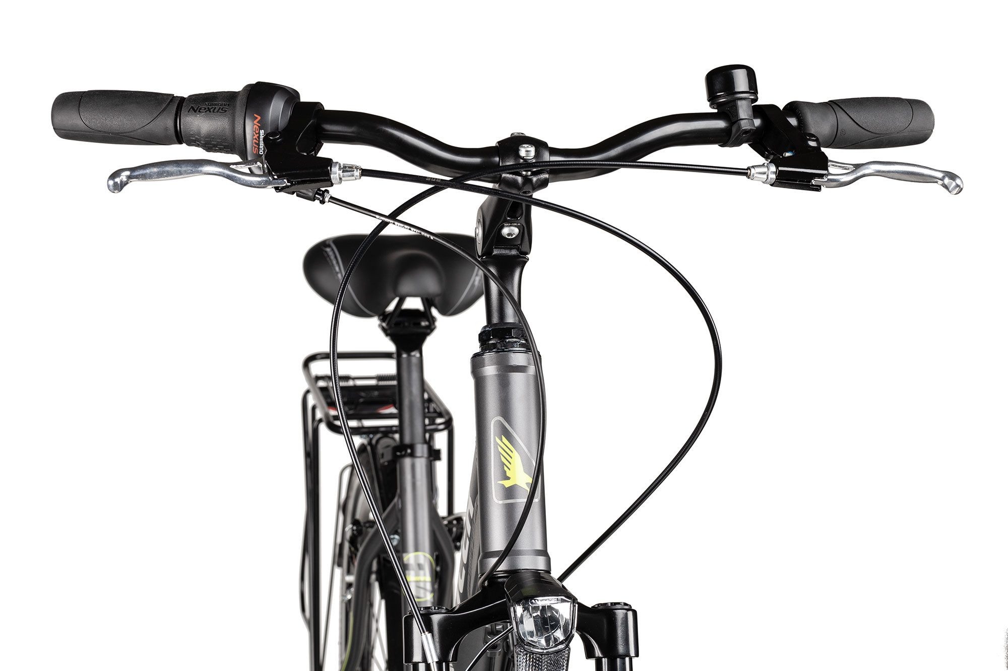 Adler Cityrad Verona NEXUS Wave, 7 Gang Shimano Nexus 7 Rücktritt Schaltwerk, Nabenschaltung Rücktritt, Rücktrittbremse schwarz/grau