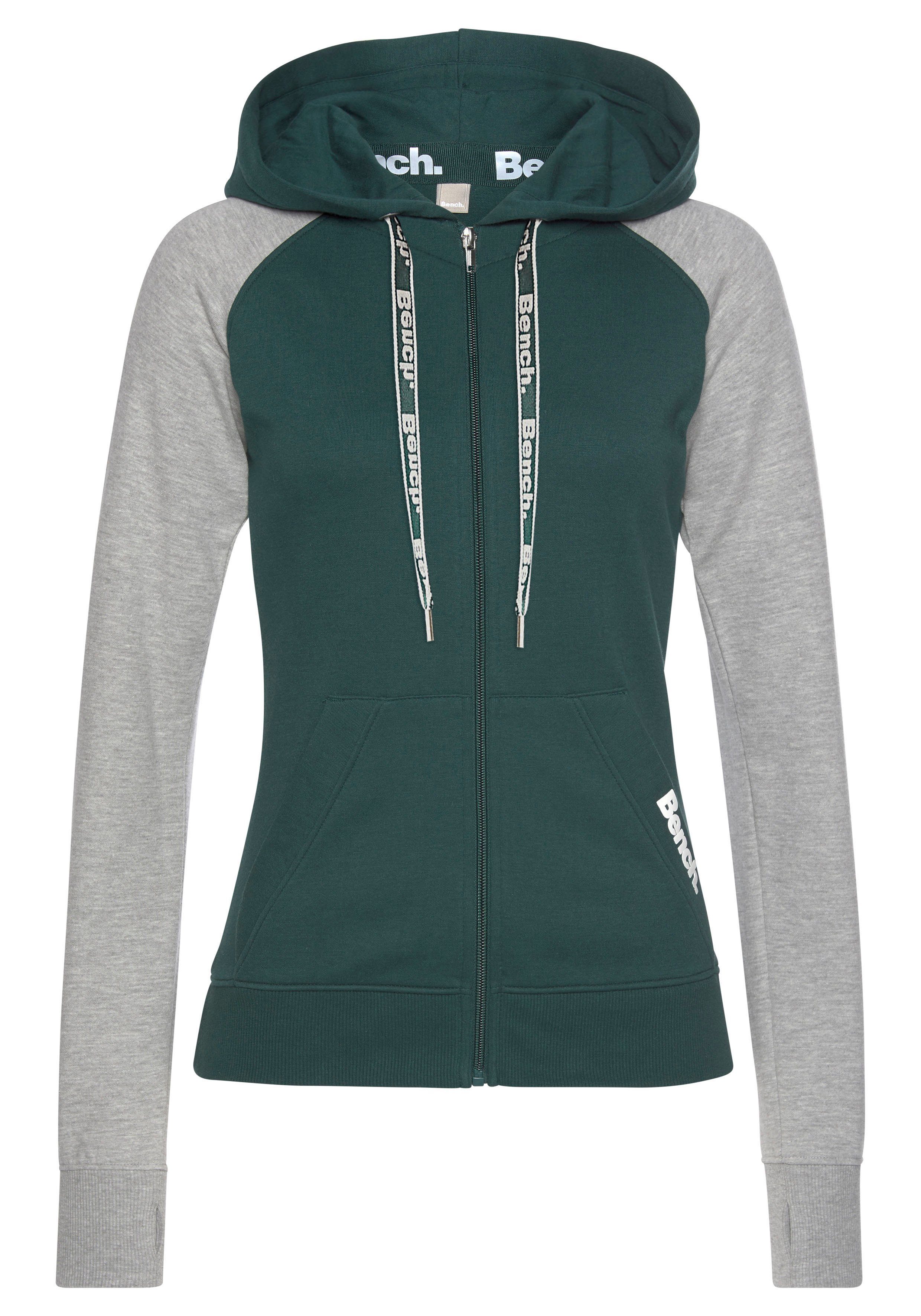 Bench. Loungewear Kapuzensweatjacke mit farblich abgesetzten Ärmeln,  Loungeanzug