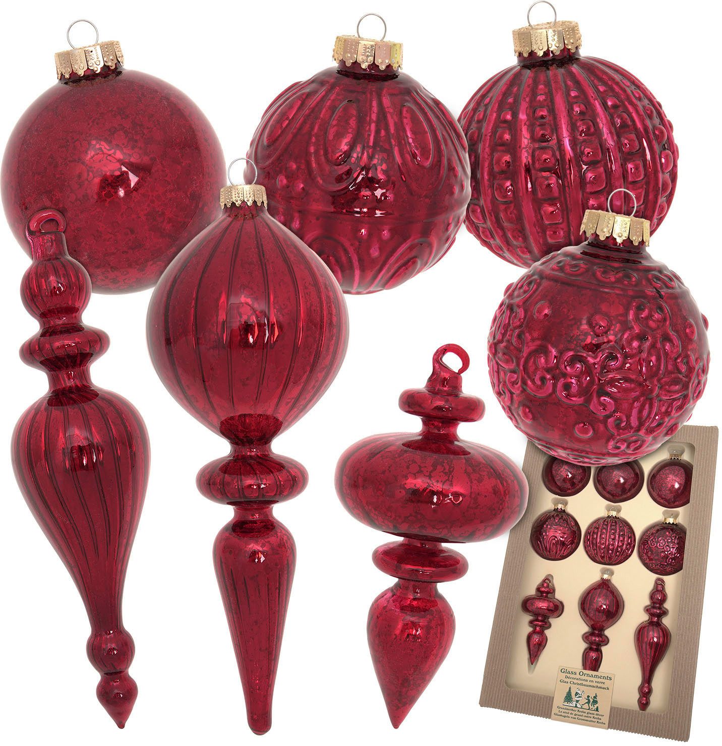 Christbaumschmuck Antikes Mercury Glas Sortiment