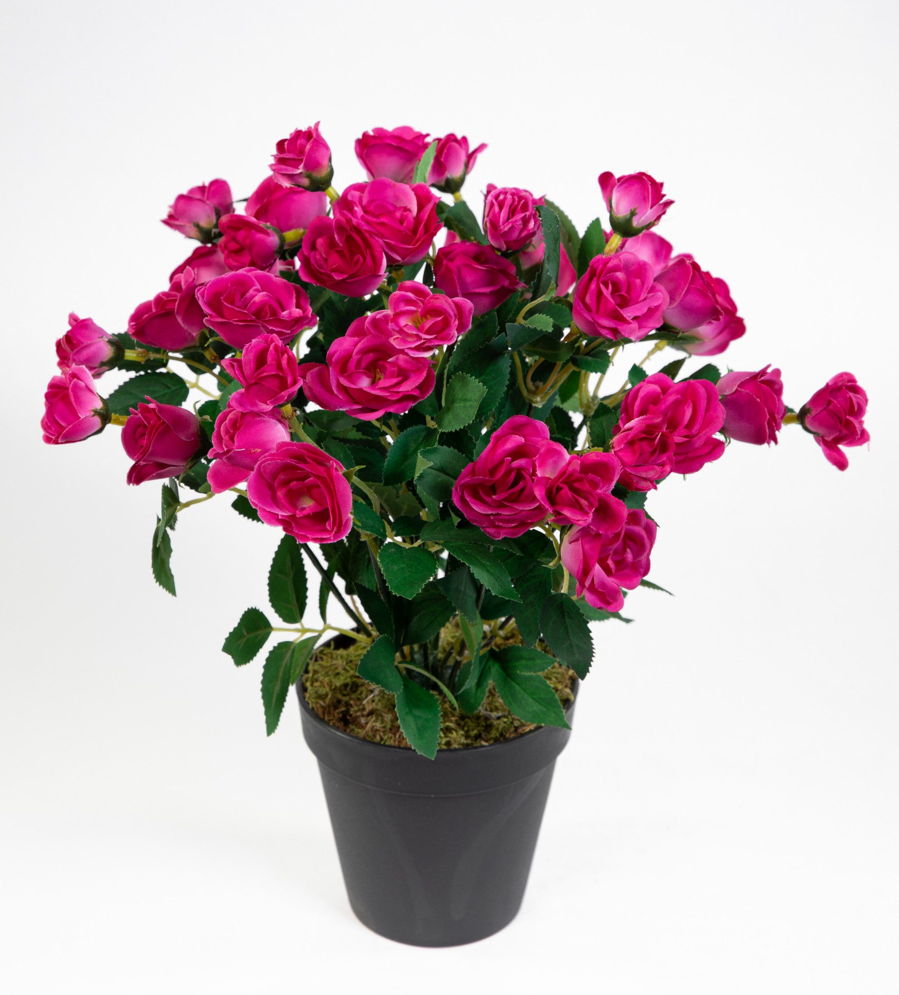 Kunstblume Rosenbusch 30cm im Topf ZF Rosenstrauch Kunstpflanze künstliche günstig online kaufen