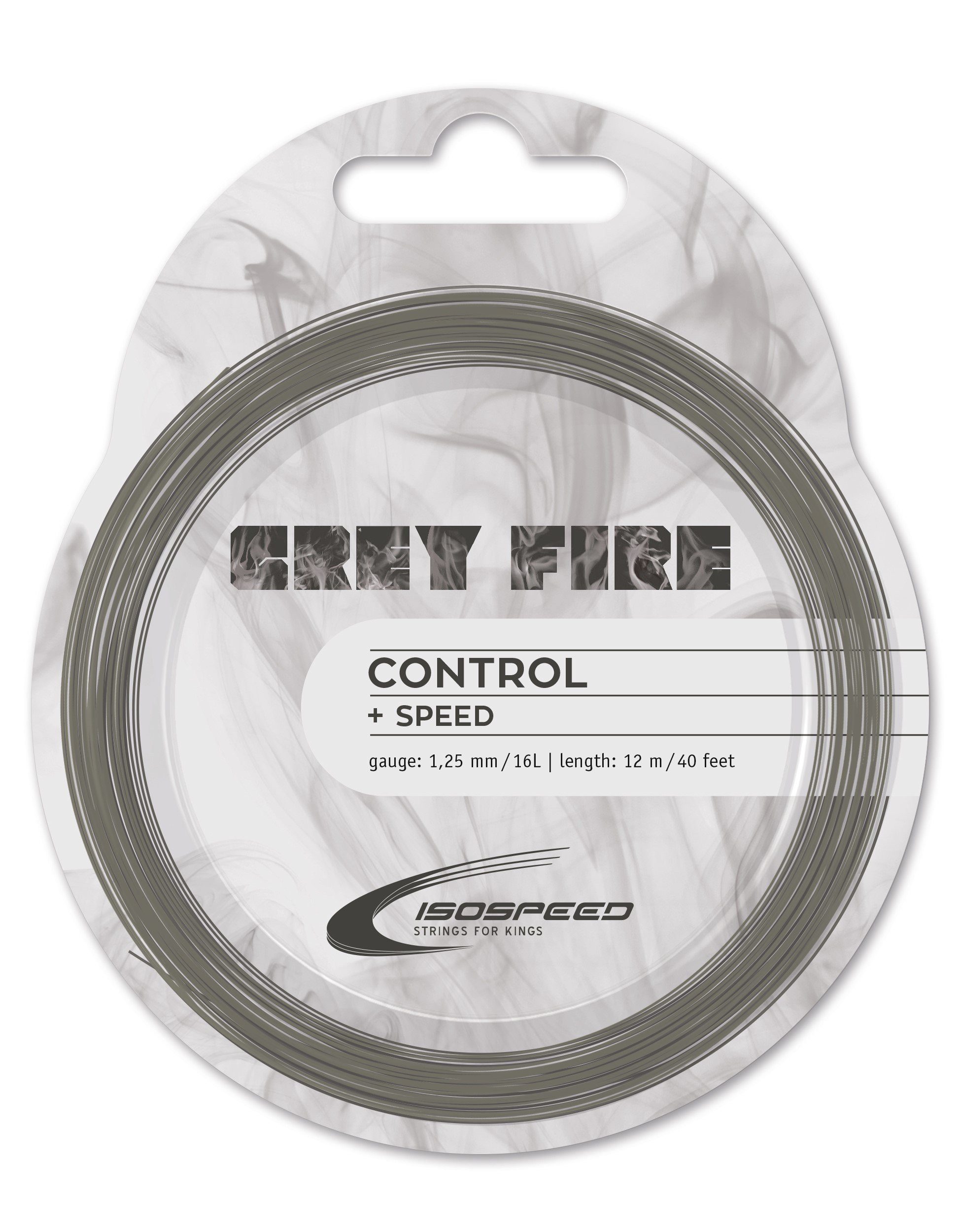 Tennissaite Grey Fire (Haltbarkeit+Kontrolle) grau 12m Set
