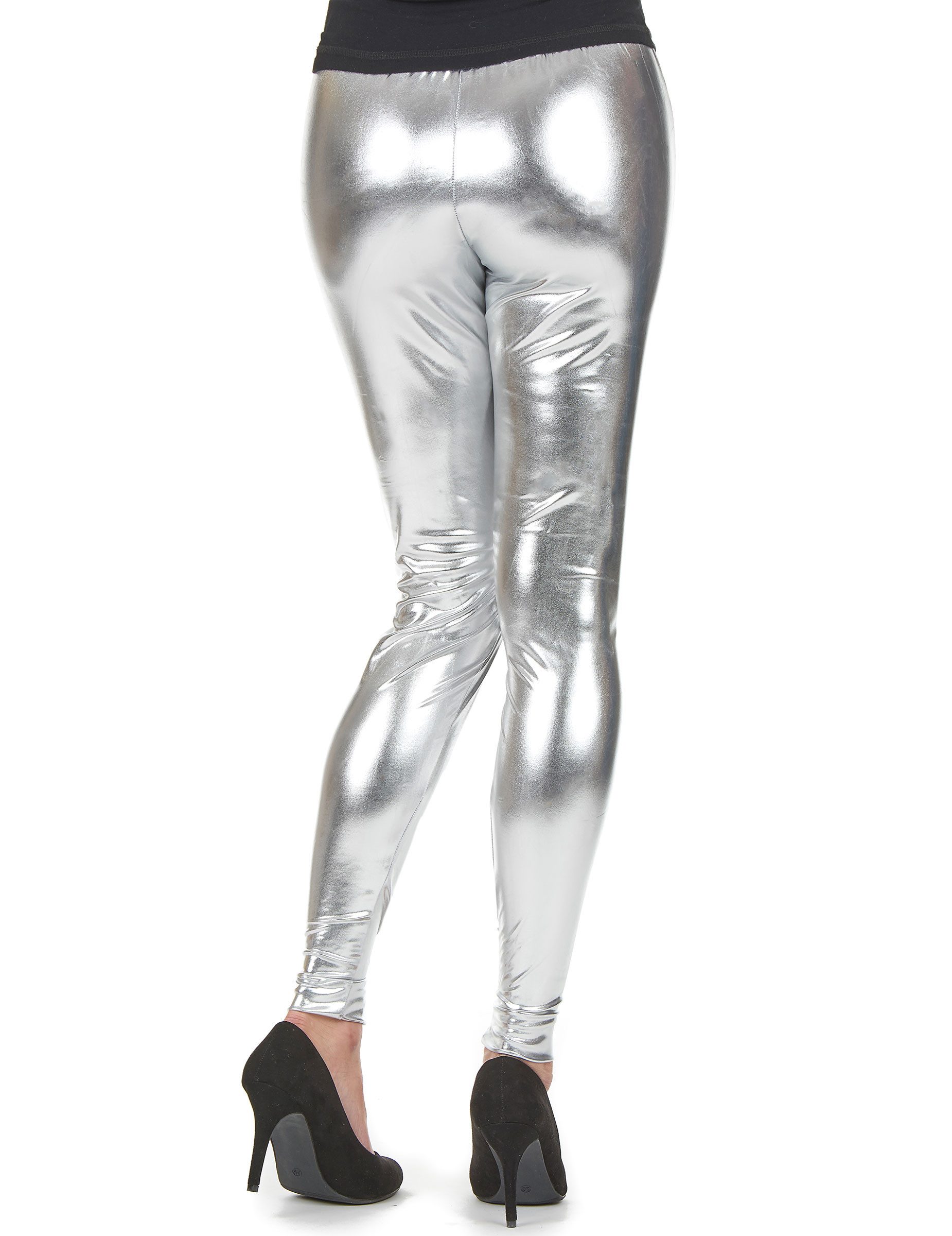 Boland Kostüm Glanz Leggings Strumpfhosen silber