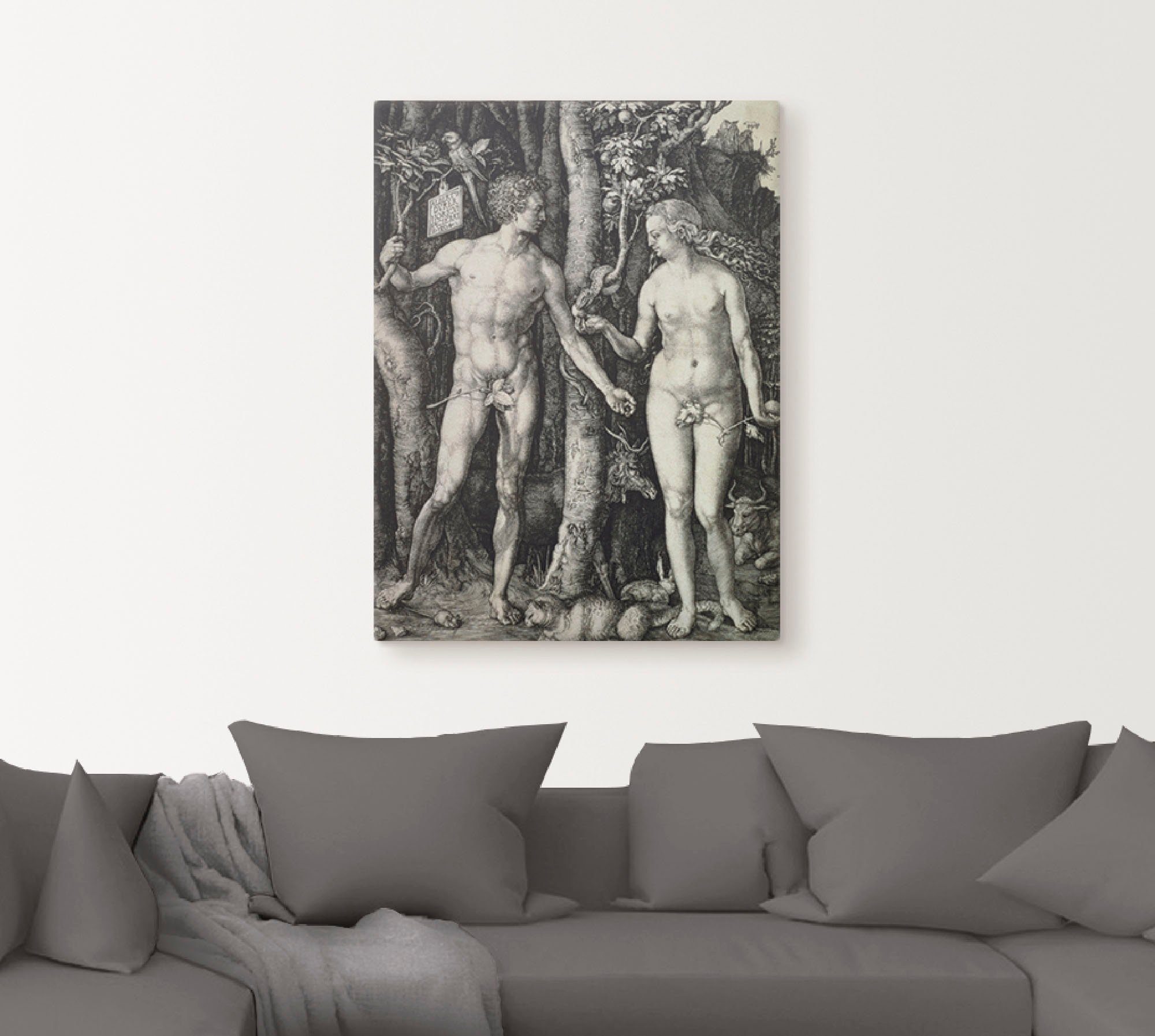 Artland Leinwandbild Adam und Eva. 1504, Religion (1 St), auf Holzrahmen gespannt