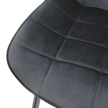 ML-DESIGN Stuhl Esszimmerstühle mit Rückenlehne Ergonomischer mit Metallbeinen Stuhl (8 St), 8er Set Wohnzimmerstühl 53x60x88cm Anthrazit aus Samt Küchenstühle