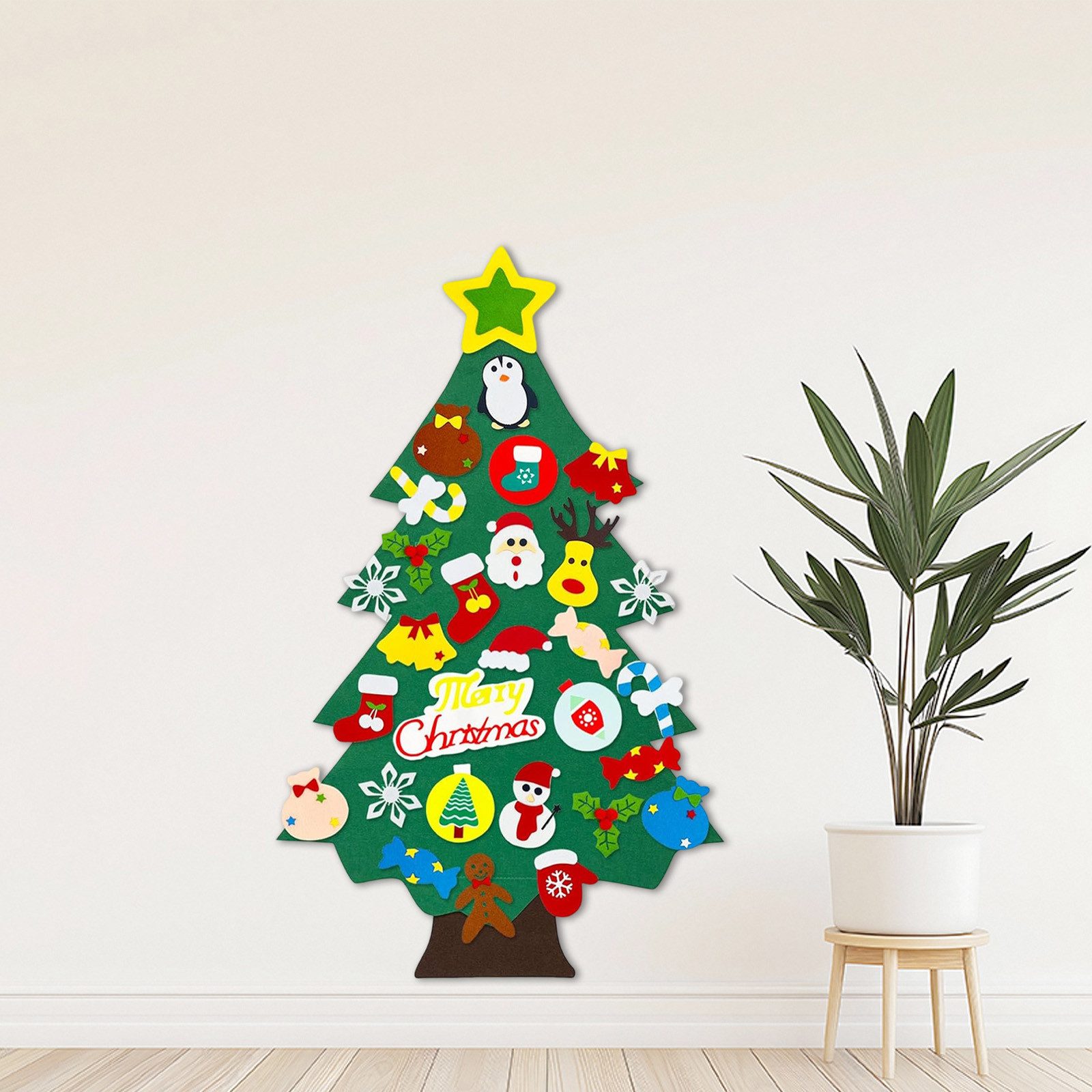MODFU Künstlicher Weihnachtsbaum DIY Weihnachtsbaum aus Filz für Kinder 3D günstig online kaufen