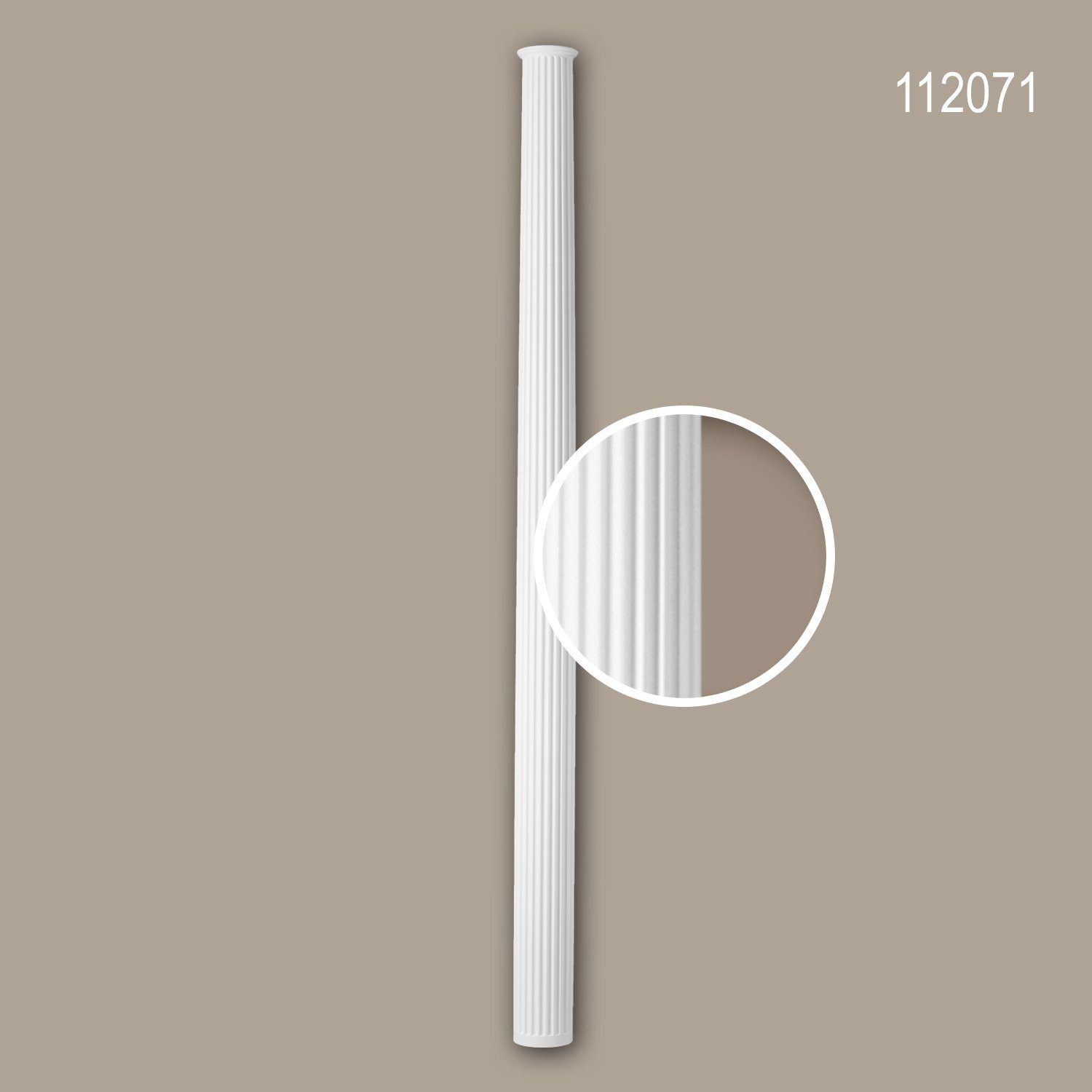 Stucksäule, 112071 Wanddekoobjekt Säule, 15,8 (Vollsäulen Neo-Klassizismus 1 cm), Schaft, vorgrundiert, St., Dekosäule, Profhome Stil: Durchmesser Zierelement, weiß,