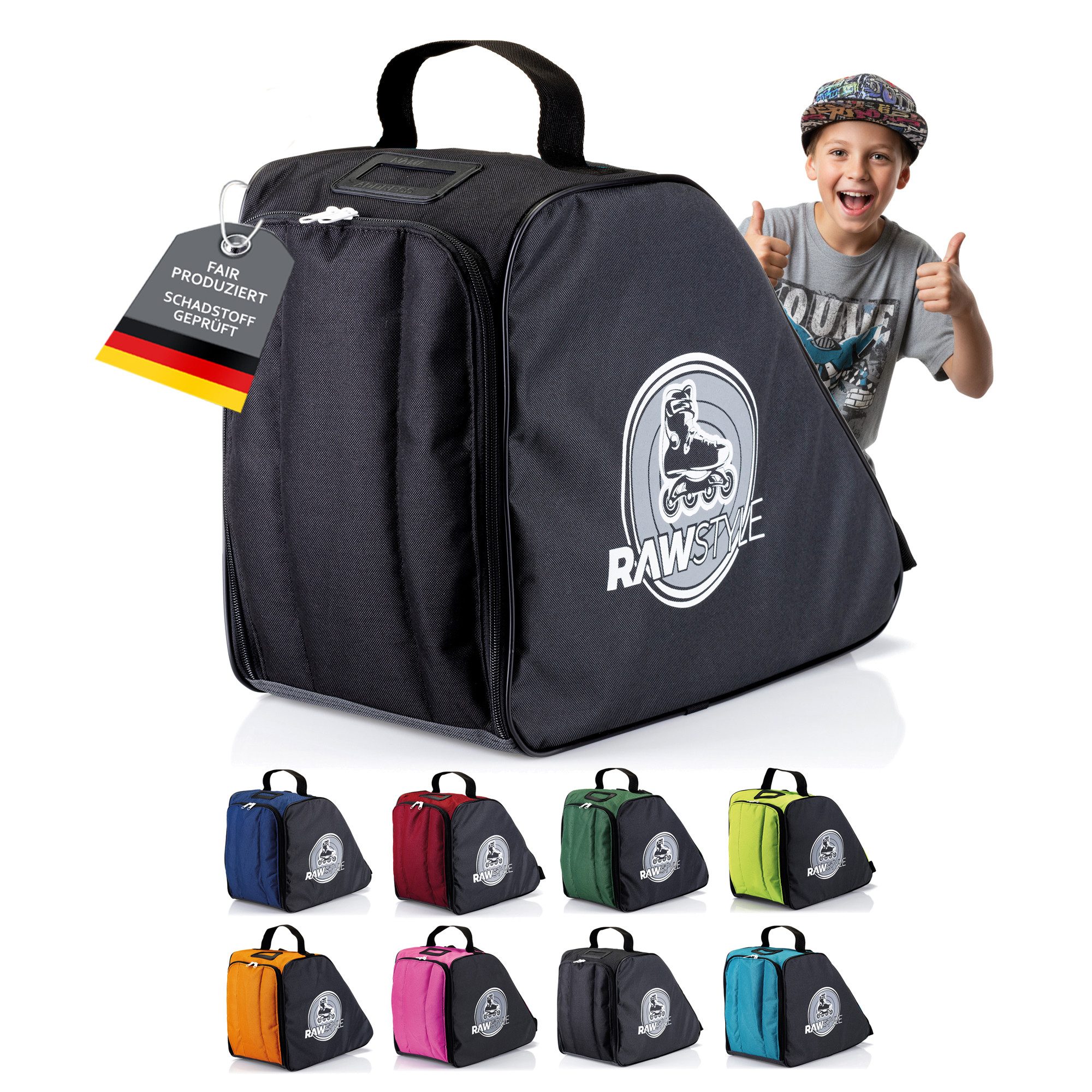 BambiniWelt by Rafael K. Sporttasche Skater Rucksack für Inliner Rollschuhe Skatese wasserdicht robust