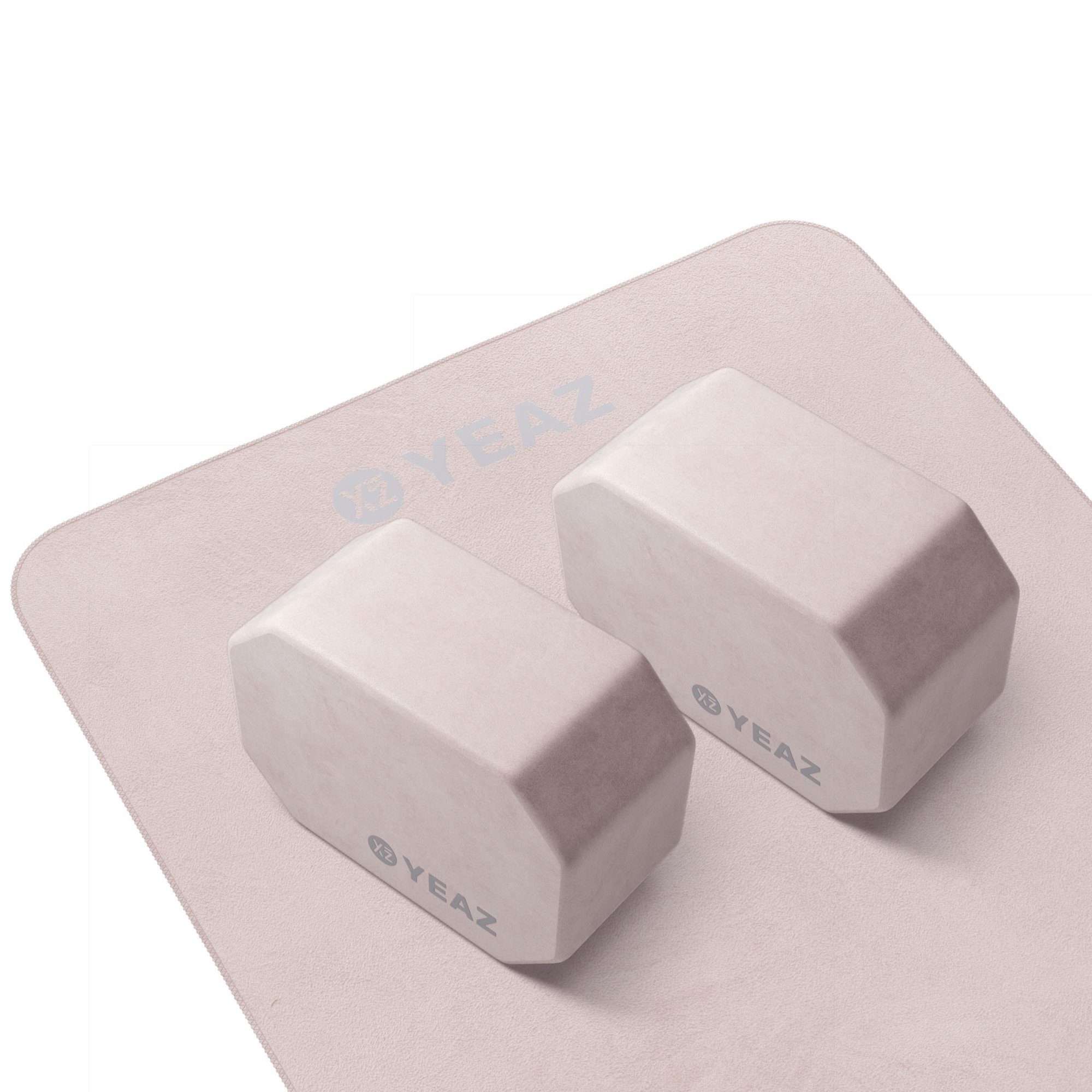 YEAZ Yogablock NEXT LEVEL Set - Yoga-Blöcke & Handtuch, rutschfeste Soft-Touch Oberfläche