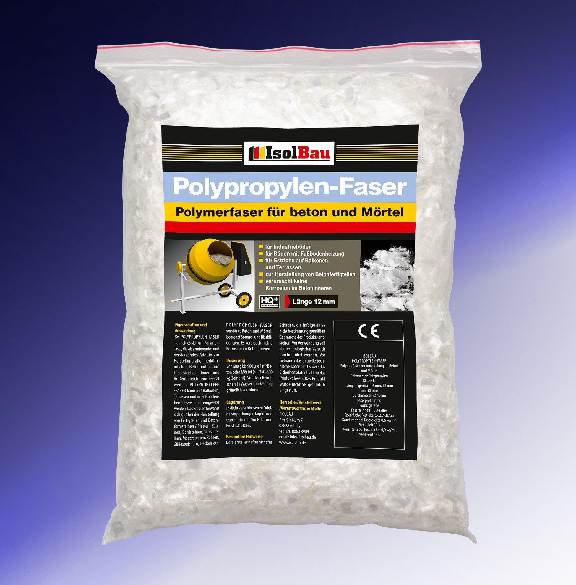 None Estrich Original Fasern 750 g Faser-beton Mörtel, Estrich, Gips PP Fasern Polymerfaser für Beton, Mörtel, Estrich, Gips