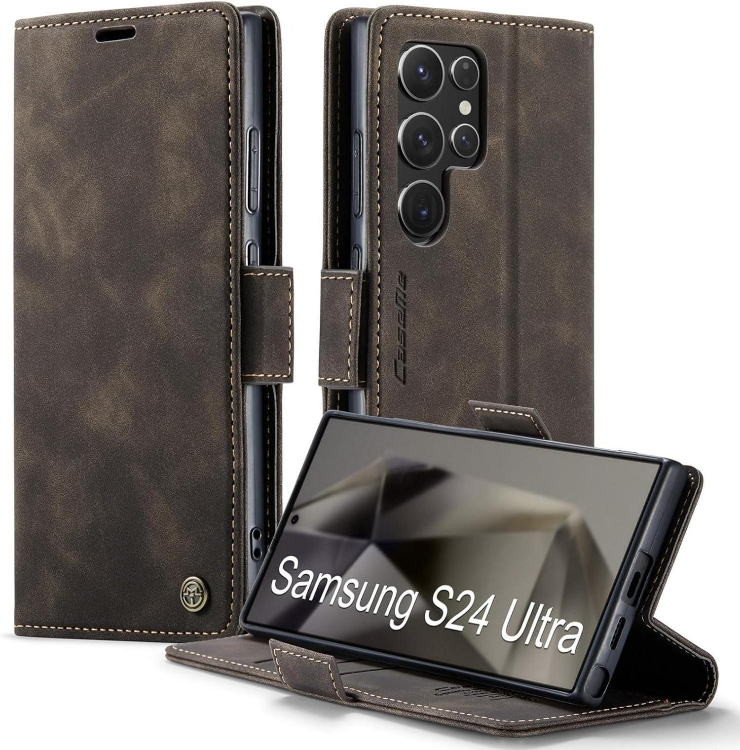 LuxusKollektion Flip Case Handyhülle Samsung Galaxy S24 Ultra 5G Klapphülle PU Leder RFID Schutz