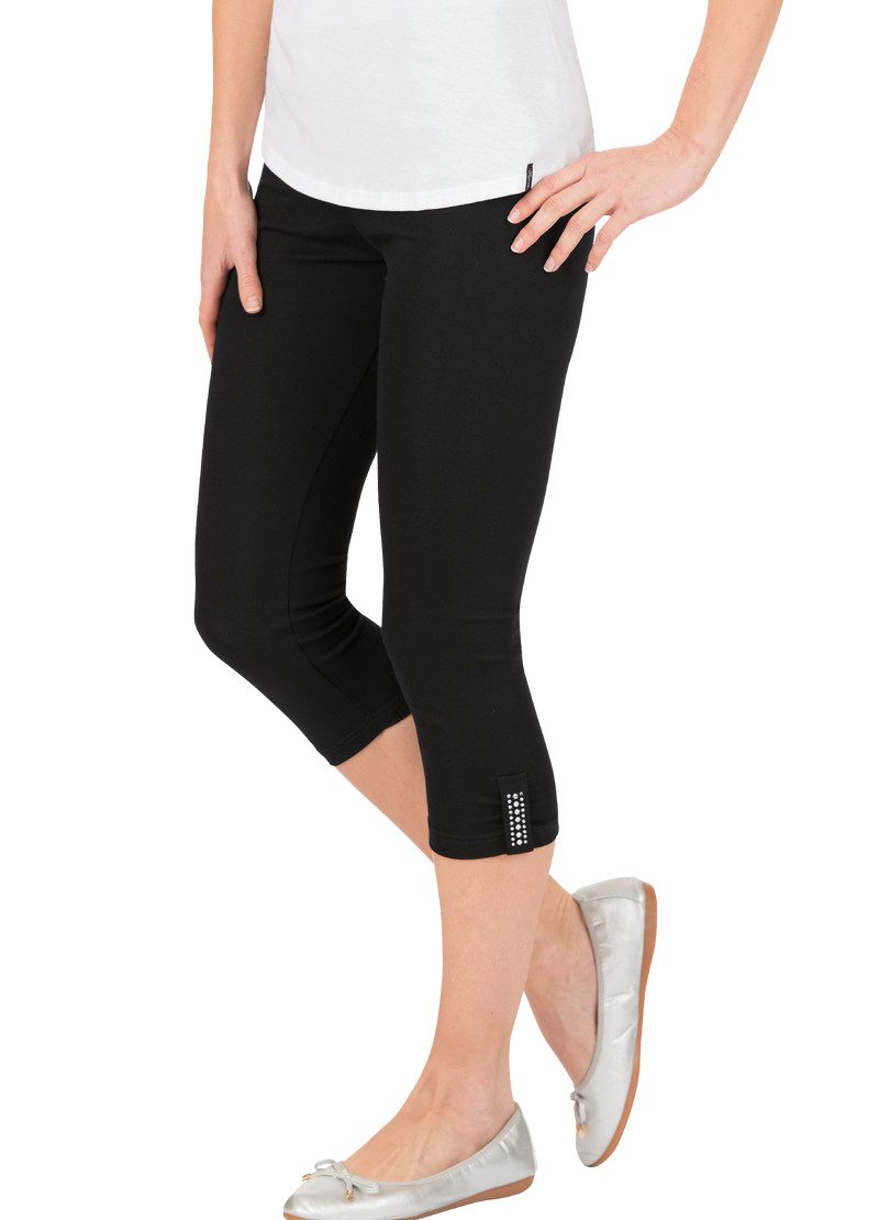 Trigema Leggings TRIGEMA Leggings 7/8 mit Kristallsteinen (1-tlg)