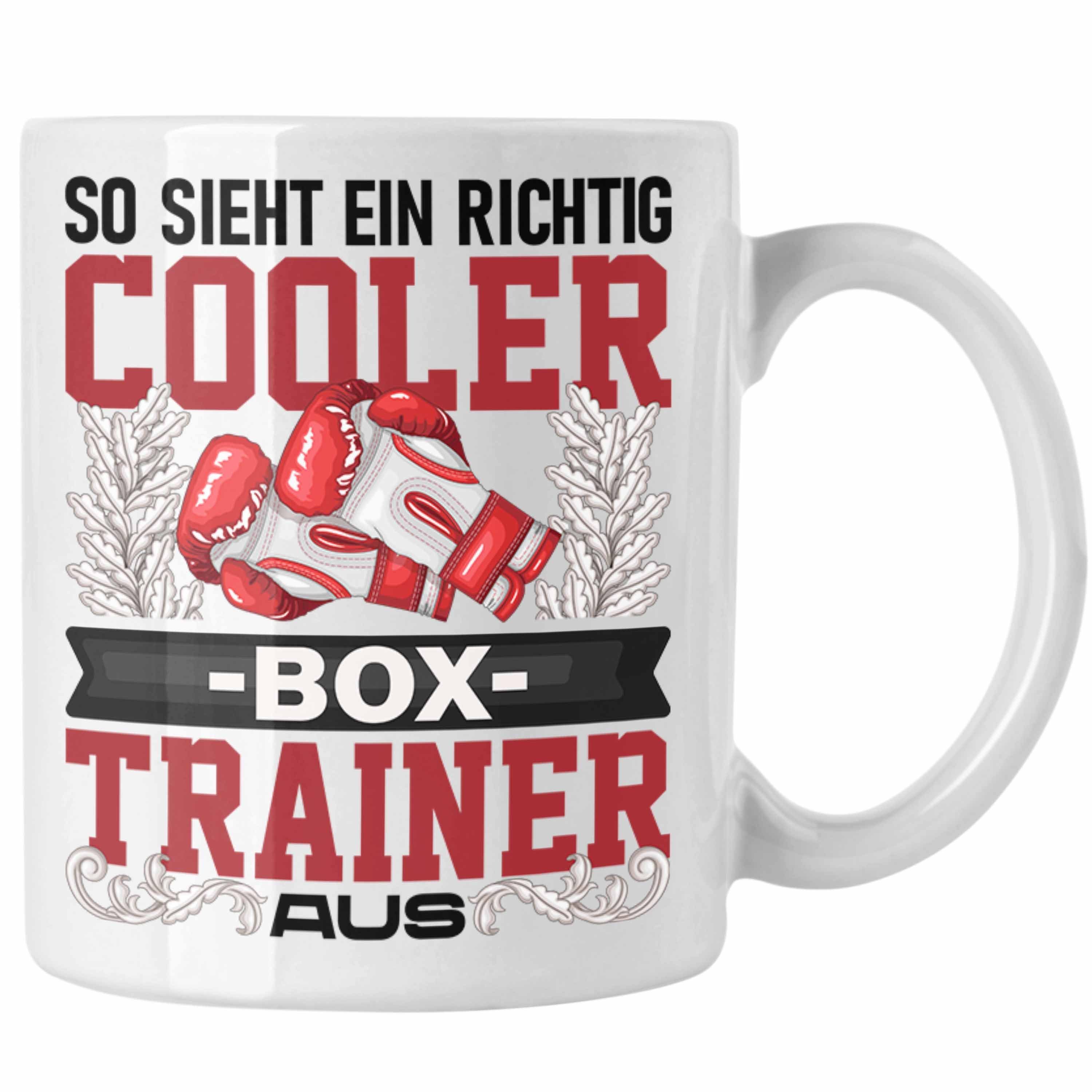 Trendation Tasse Box Trainer Tasse Geschenk Boxtrainer Geschenkidee Trainer Coach Weiss