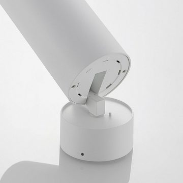 Arcchio Stehlampe Thabo, dimmbar, LED-Leuchtmittel fest verbaut, warmweiß, Modern, Aluminium, Kunststoff, weiß (RAL 9016), 1 flammig, inkl.