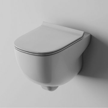 CHRIS BERGEN Tiefspül-WC Jade, spülrandlose Toilette komplett mit WC-Sitz