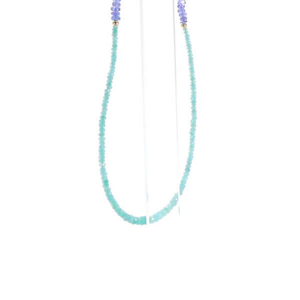 Cavill Silberkette Edelstein-Silberhalskette 38,36 ct Smaragd & Tansanit, vergoldet (1-tlg)