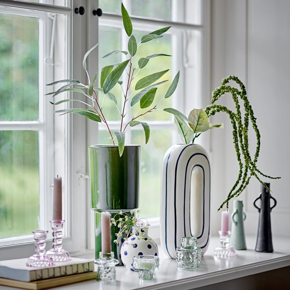 Bloomingville Tischvase Rhett Vase Grün Steingut 2er Set, Dekovasen Figuren Design