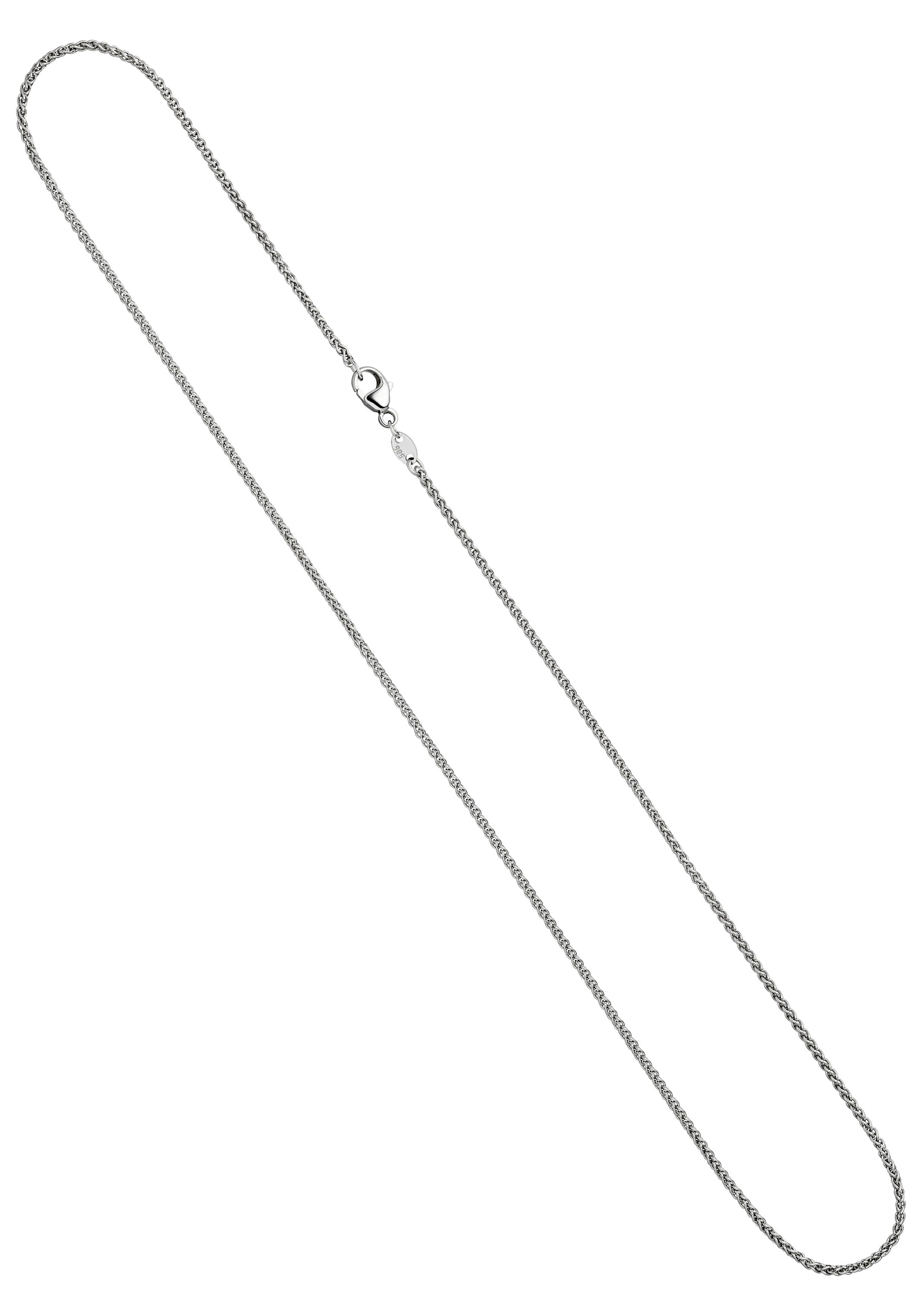 JOBO Goldkette Zopfkette 1,2 mm, 14 Karat 585 Weißgold