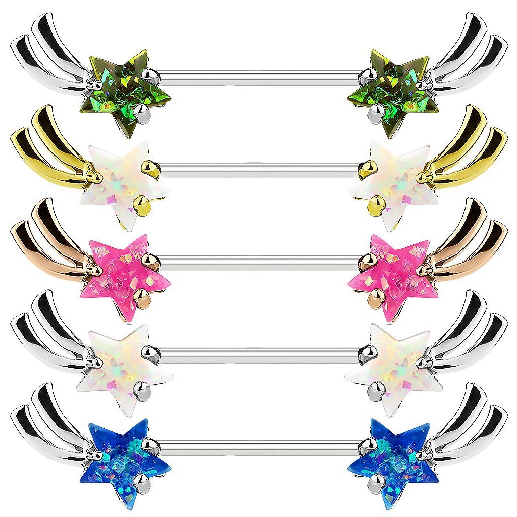 Taffstyle Intimpiercing Intim Brustpiercing Barbell Sternschnuppe günstig online kaufen