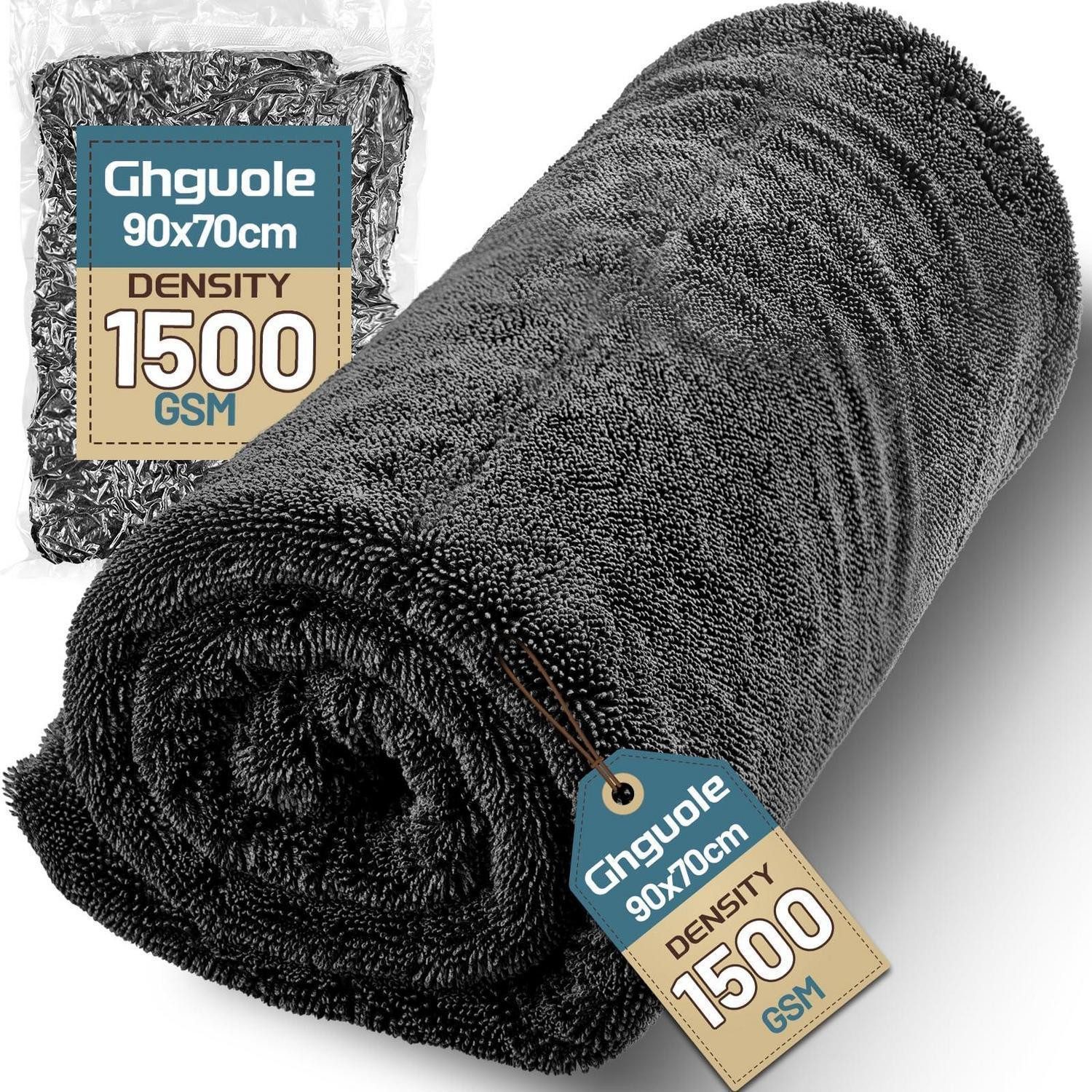 LuxusKollektion Autotrockentuch 90x70cm 1500GSM Mikrofaser Fusselfrei 1pcs 90x70cm Mikrofasertuch (Textil, 70x90 cm, 1-tlg)