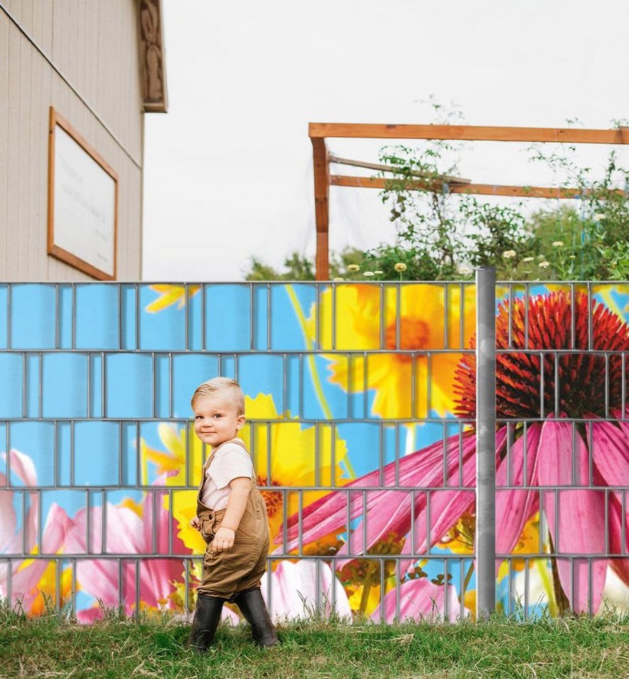 Thumbnail - MyMaxxi Sichtschutzstreifen Sichtschutzstreifen Sonniges Blumenfeld Sichtschutz Garten Zaun, (Sonniges Blumenfeld)