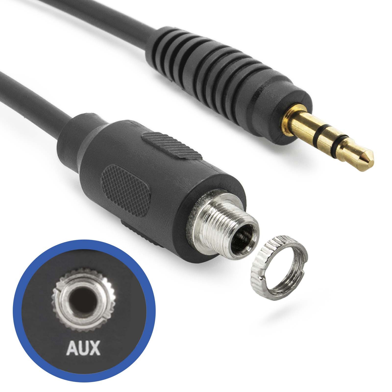 AUX-In 30cm Verlängerung Kabel Adapter 3,5mm Klinken Stecker Buchse KFZ-Adapter