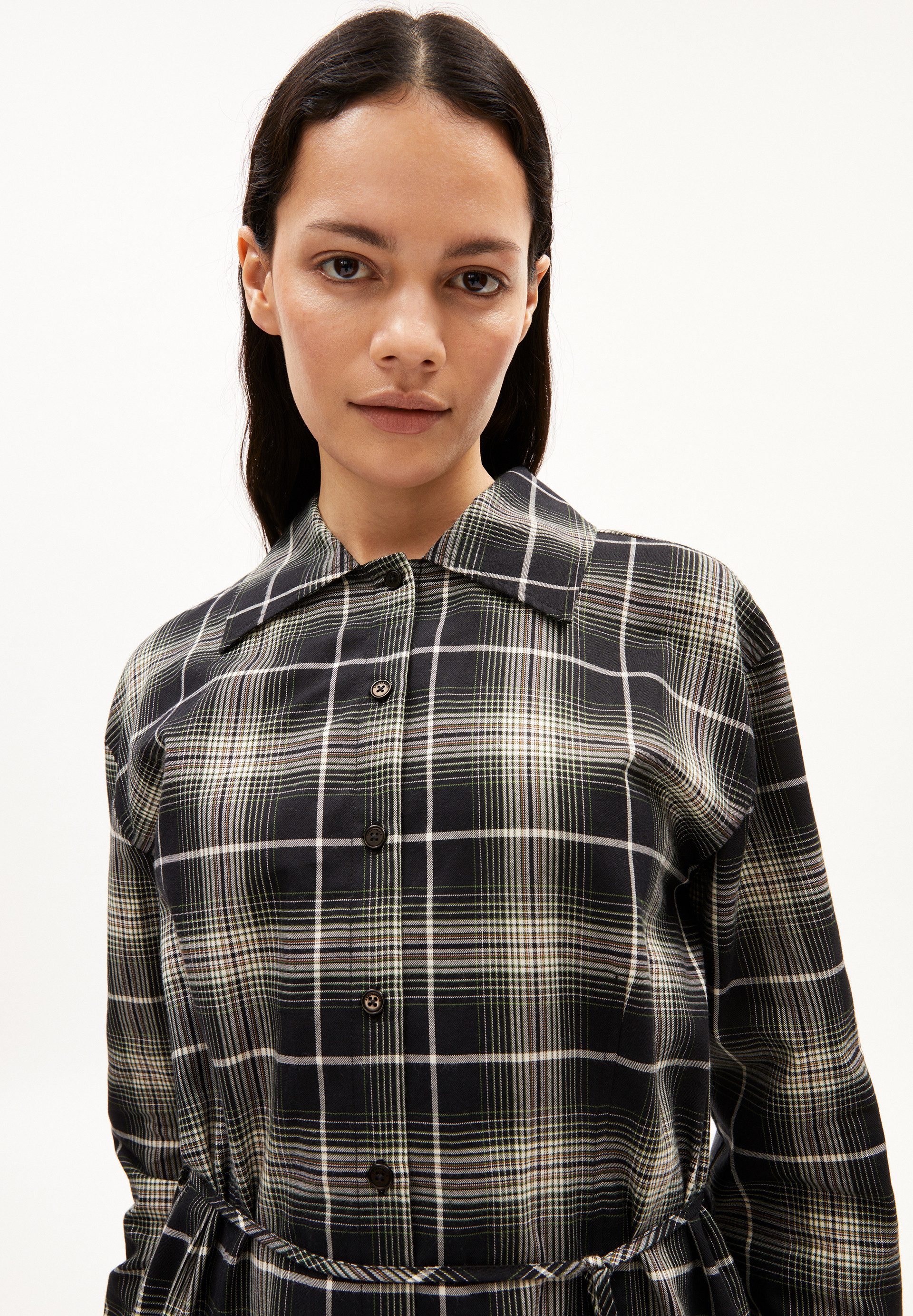 Armedangels Midikleid EASINNAA CHECK Relaxed Fit