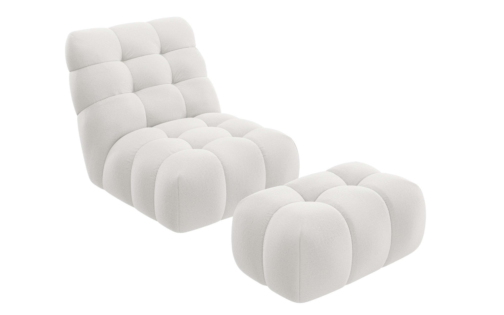 Home affaire XXL-Sessel AURELIAN Loveseat XXL mit Hocker im Set, Lese-Sessel, Relaxsessel, mit Wellenunterfederung, Struktur fein, Struktur grob, Velours