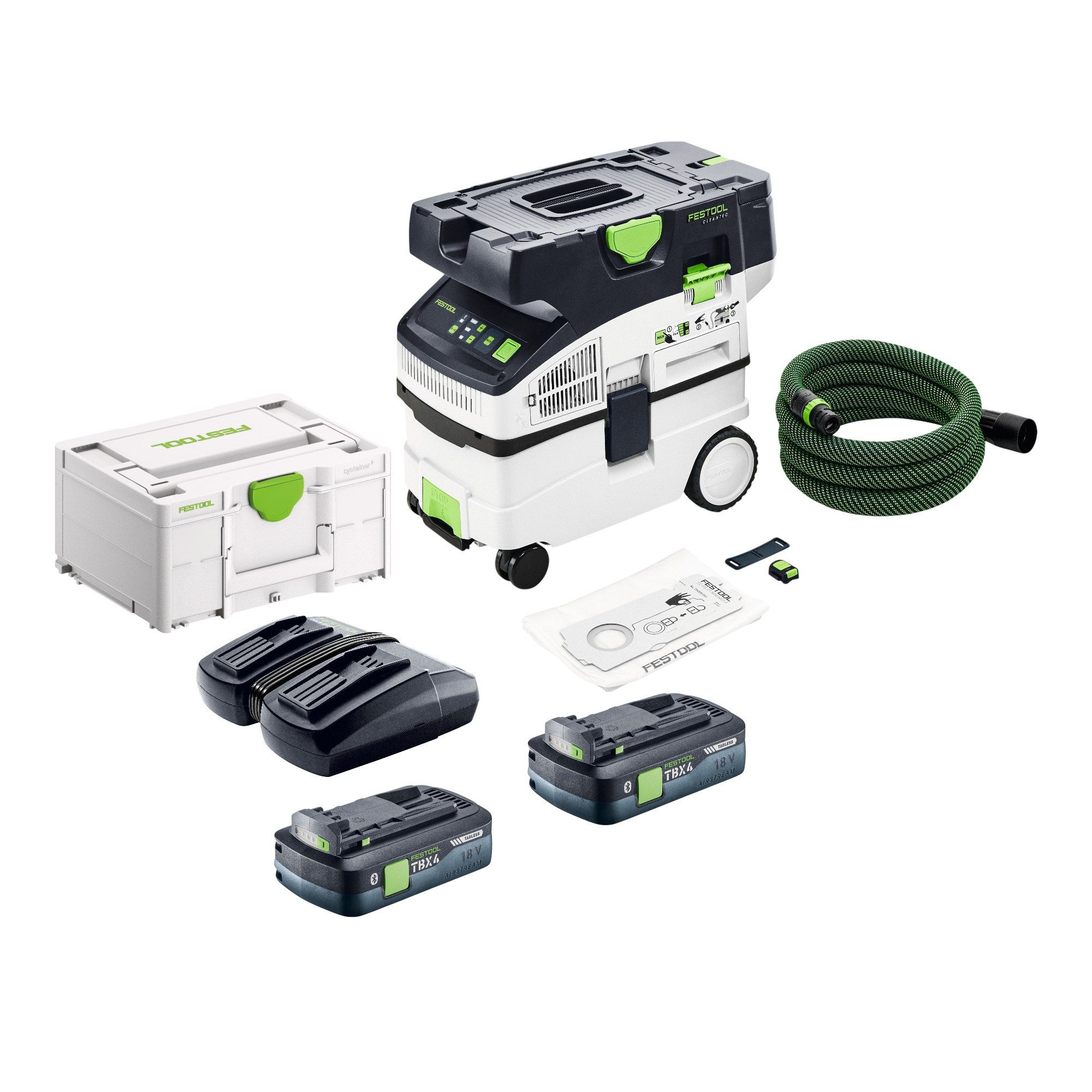 FESTOOL Akku-Handstaubsauger CTLC MIDI I-Basic 36 V Staubkl. L + 2x Akku 4,0 Ah + Lader