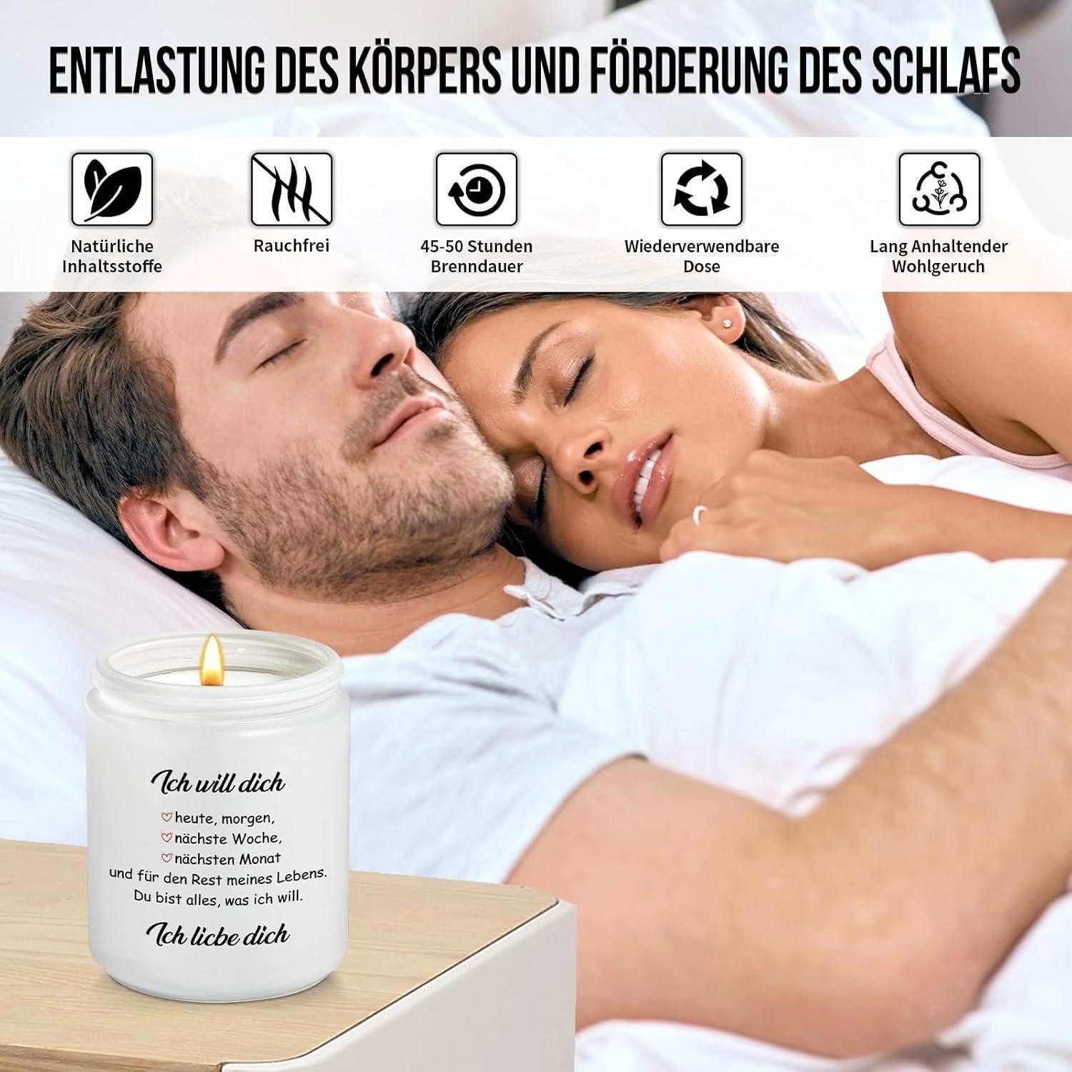 LuxusKollektion Glas Valentinstag Jahrestag Geschenk Ich Liebe Dich Lavendel Duftkerze