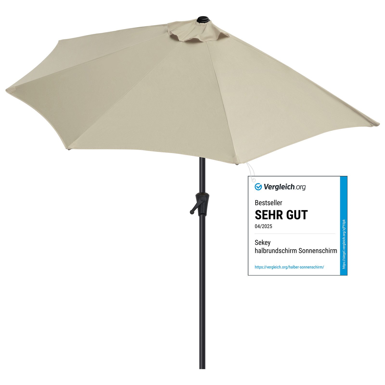 Sekey Balkonschirm 270 cm Sonnenschirm Halbrund günstig online kaufen