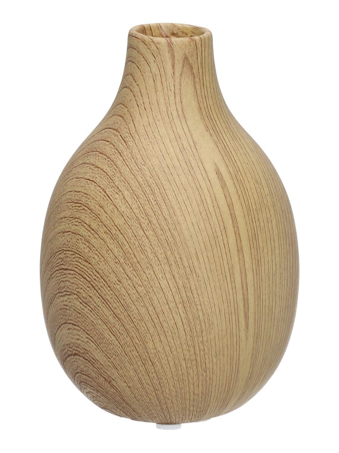 INNA-Glas Dekovase Flaschenvase MARILLA, in Holzoptik, Dolomit, natur, 12,3cm, Ø8,5cm