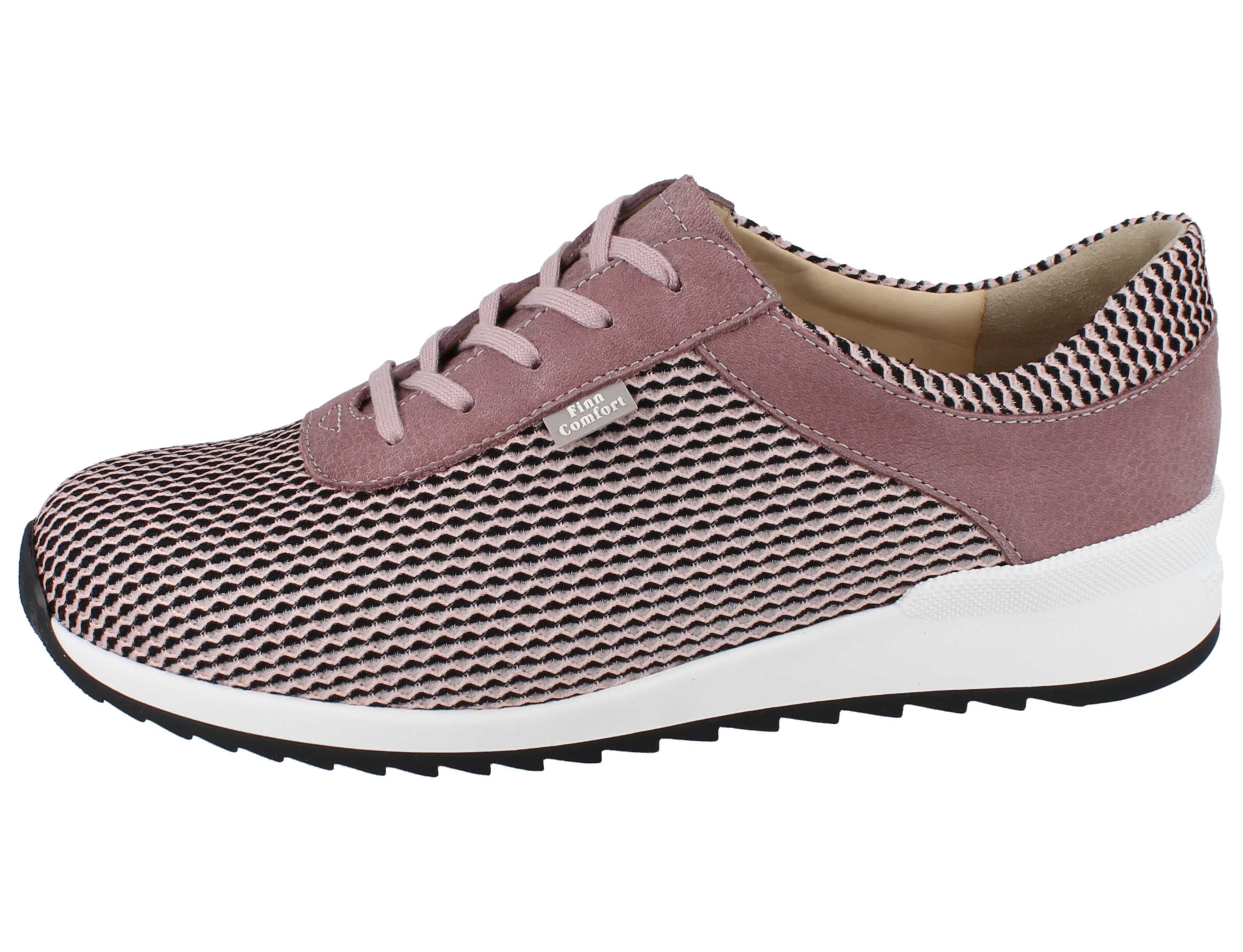 Finn Comfort FINN COMFORT Cerritos Damen Schnürschuhe rosa Mesh Nubukleder - Schnürschuh Wechselfußbett