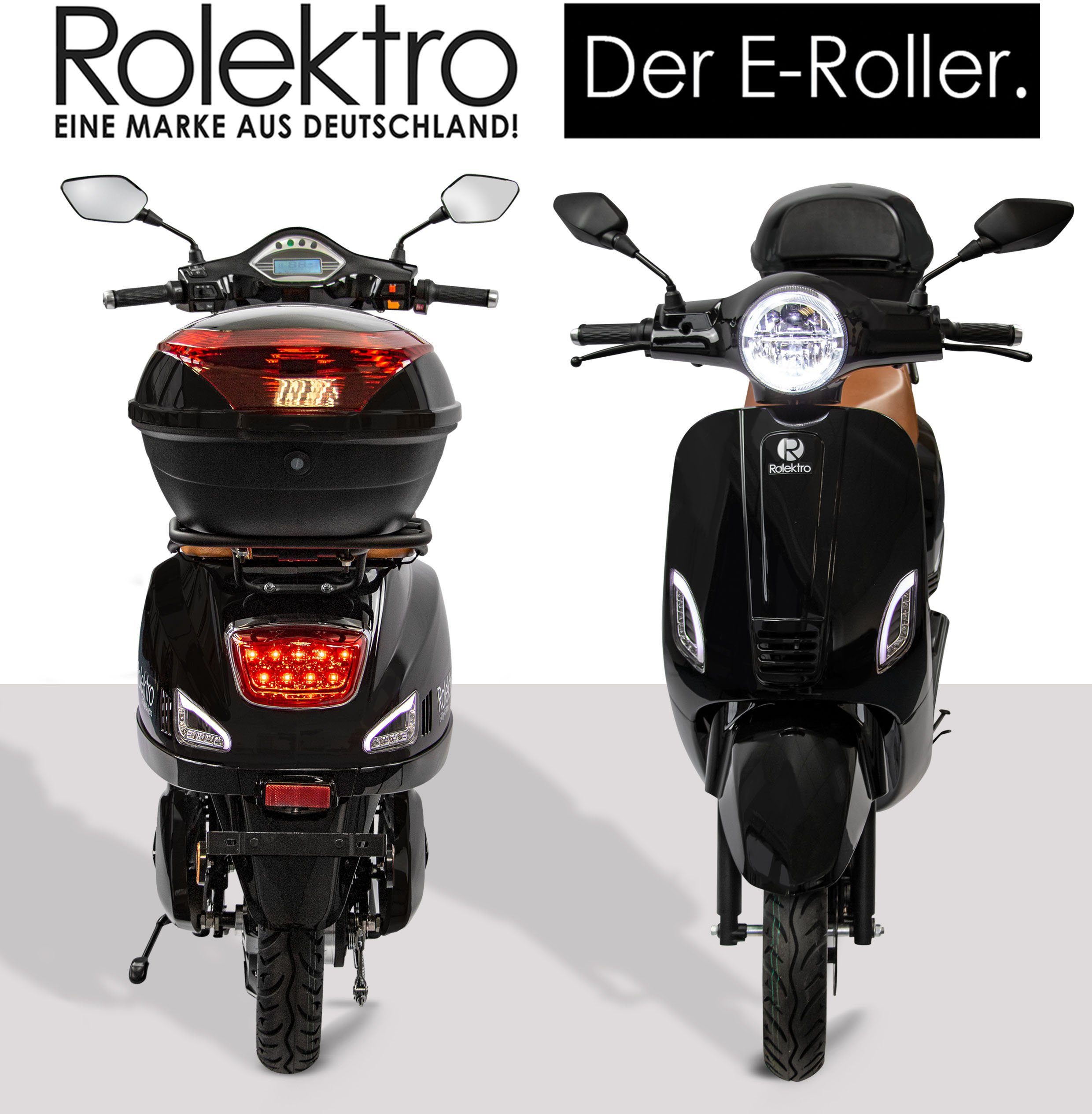 Rolektro E-Motorroller Retro 45 Lithium, V. 2021, 2000 W, 45 km/h, bis zu 70 km Reichweite, mit USB-Anschluss und integr. Alarmanlage