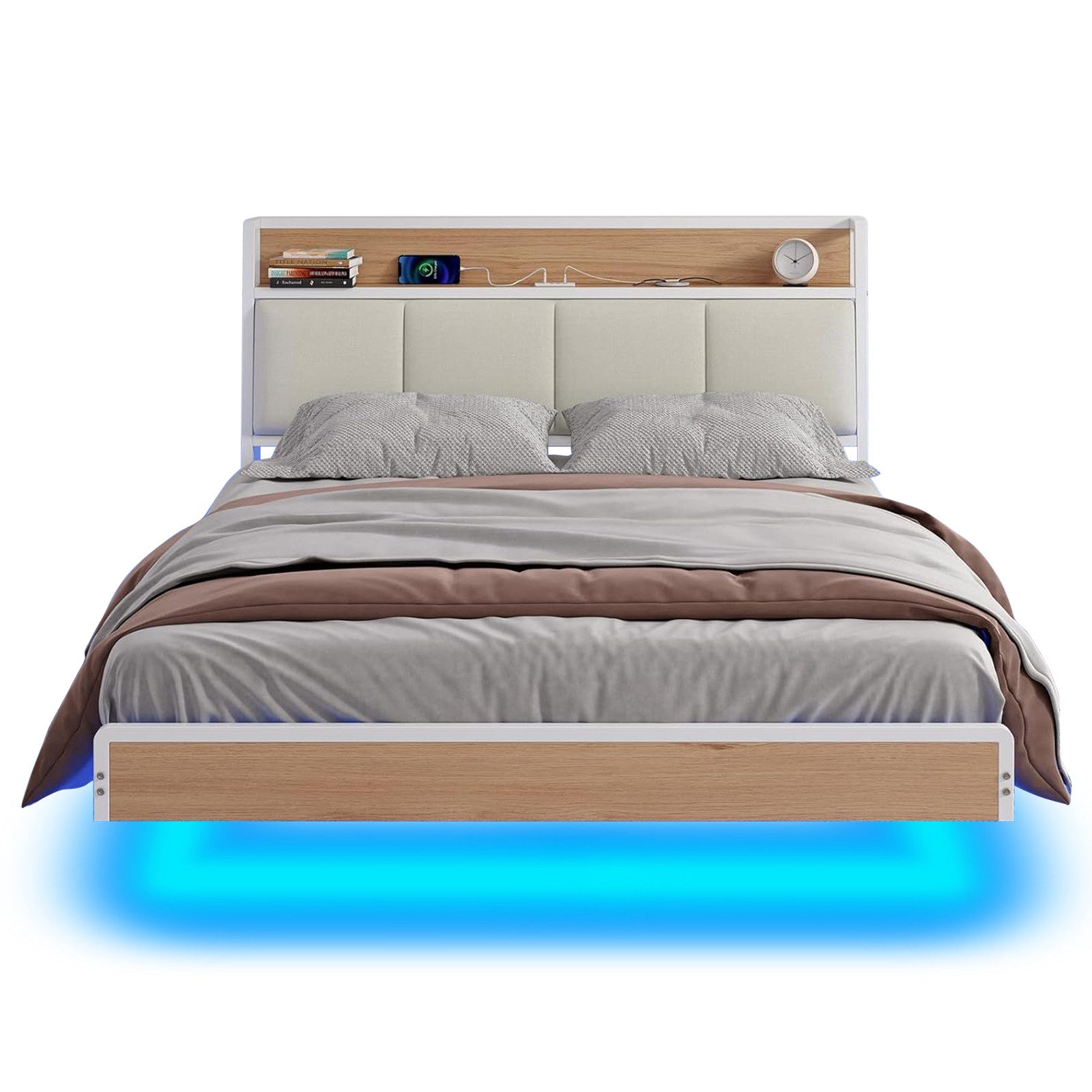 KIMENICH Polsterbett mit USB Ladefunktion und LED-Beleuchtung, Schwebender günstig online kaufen