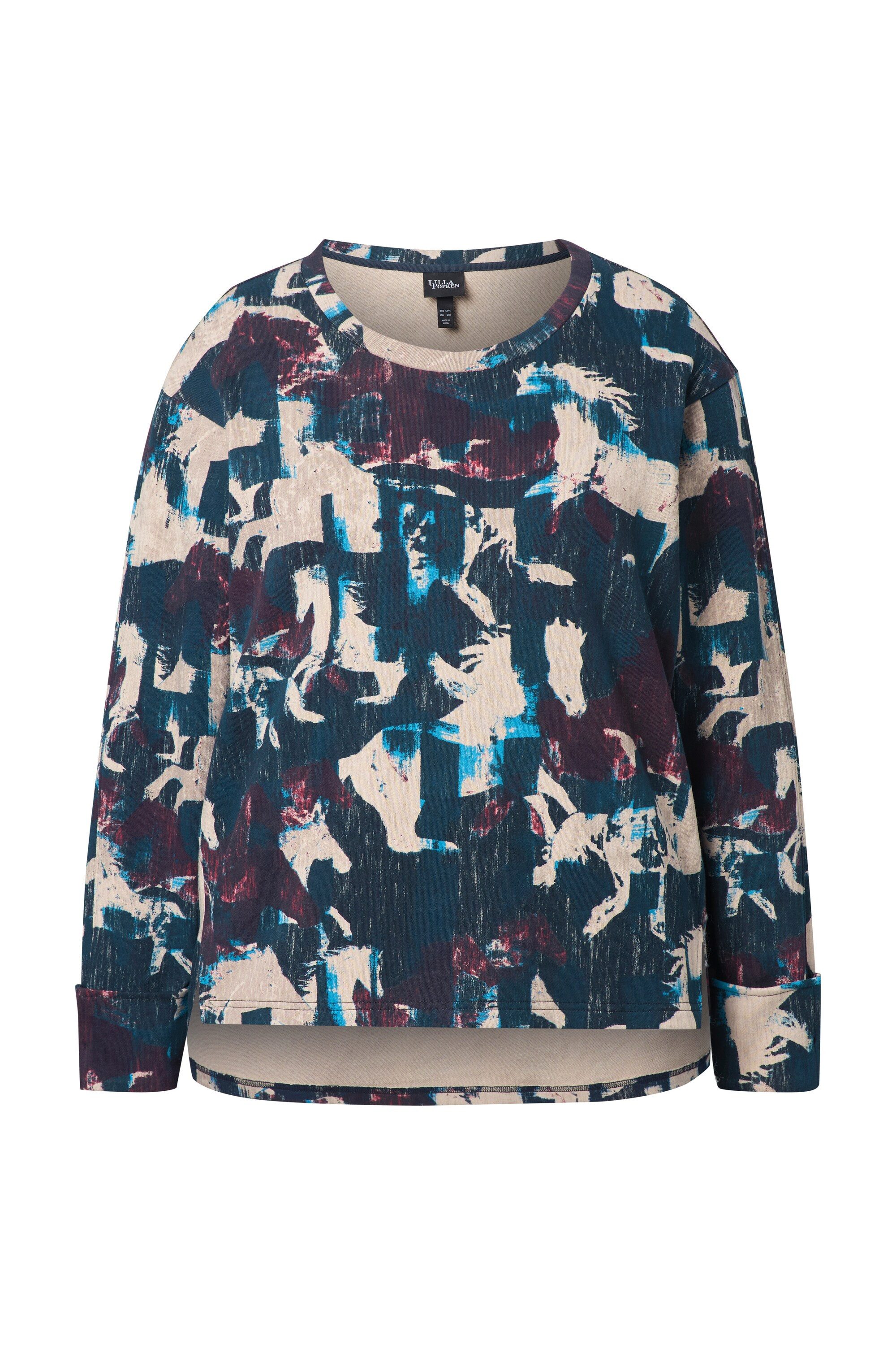 Ulla Popken Sweatshirt Sweatshirt Pferde A-Linie günstig online kaufen
