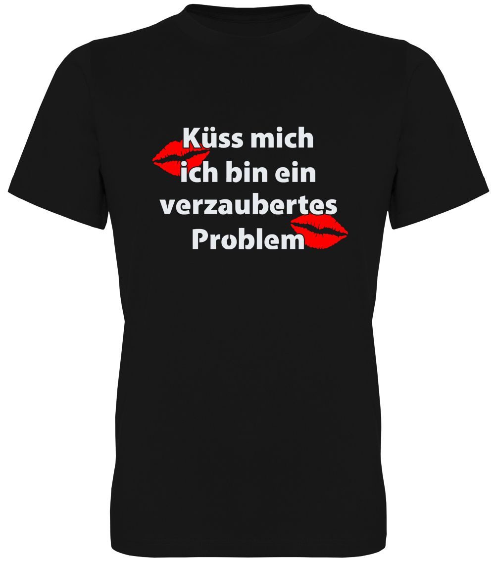 G-graphics T-Shirt Küss mich, ich bin ein verzaubertes Problem Herren T-Shirt mit Frontprint