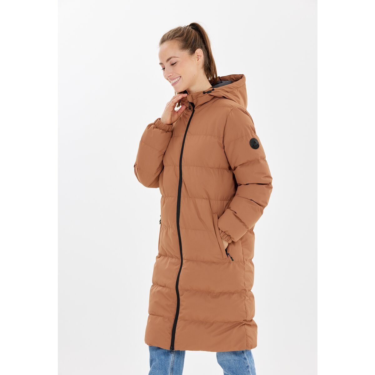 WHISTLER Steppmantel Abella Long Padded (Kapuze, warm, atmungsaktiv) cognac günstig online kaufen