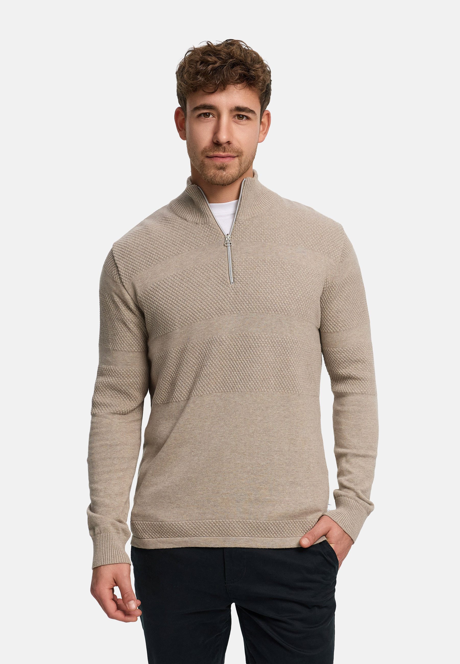 Strickpullover Herren KSHannes Half-Zip Pullover Herrenpullover