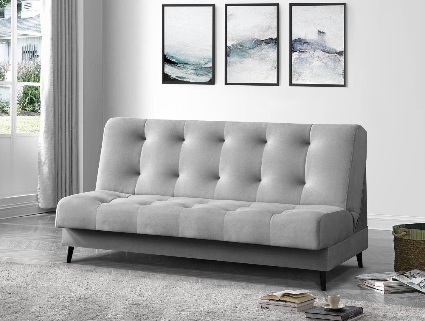Beautysofa 3-Sitzer Polstersofa Nancy im Skandinavischen Stil, mit Schlaffu günstig online kaufen