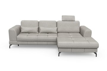 sit&more Ecksofa Bendigo, inklusive Sitztiefenverstellung, Bodenfreiheit 12 cm, in 2 Fußfarben